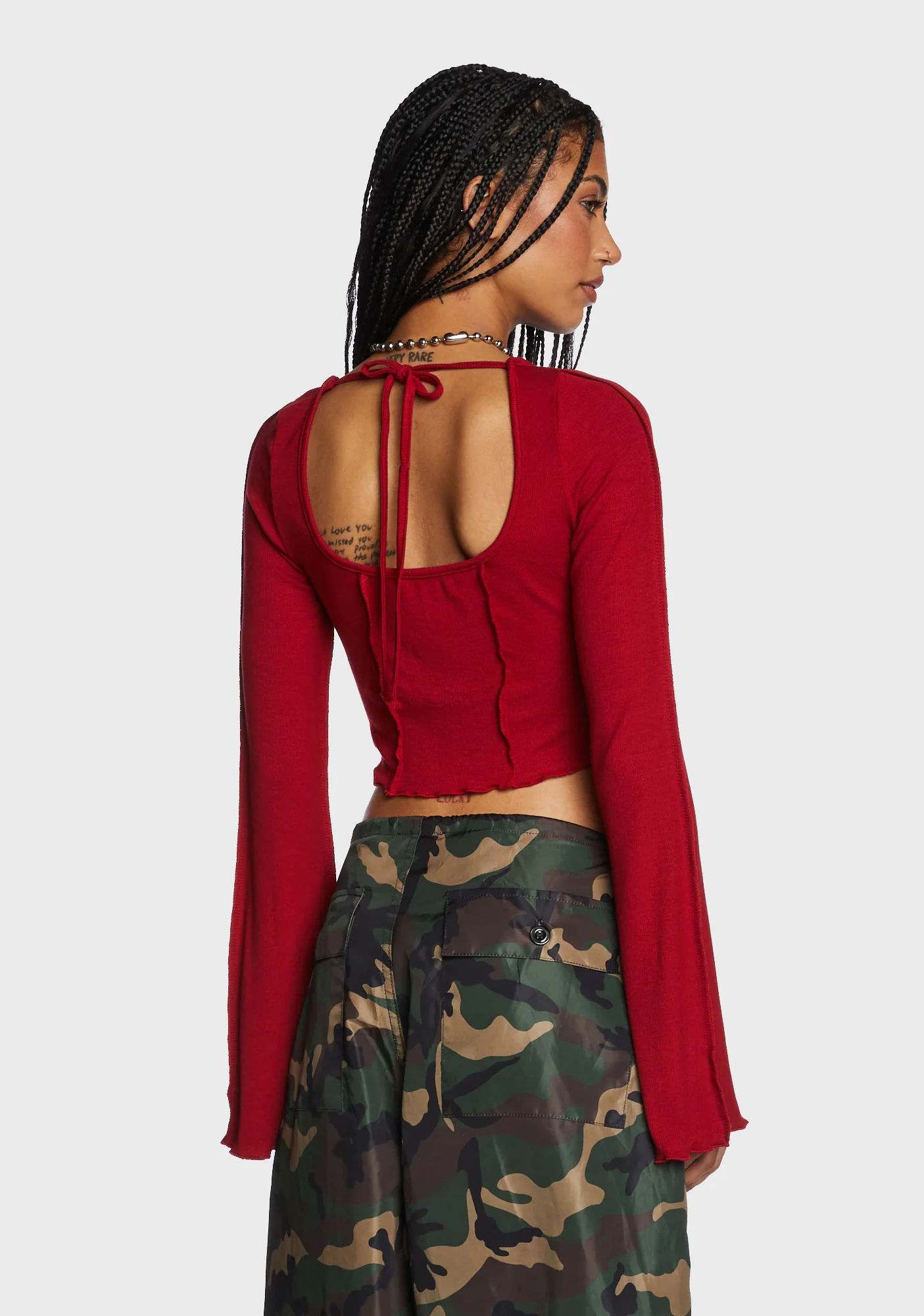 Journal Entries Long Sleeve Top - Red - Image 5