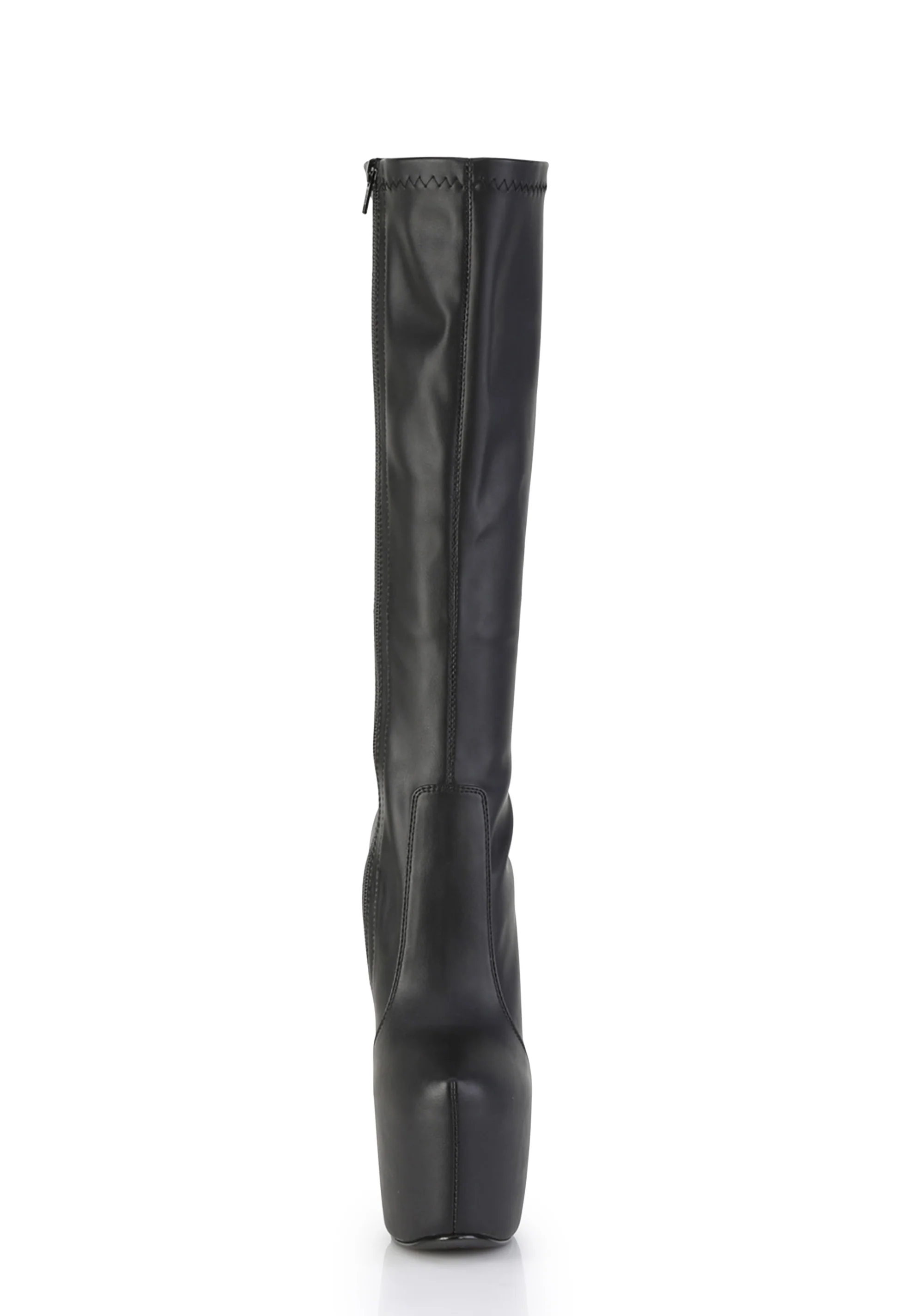 Jubilant-2000 Platform Knee High Boots-Black PU - Image 3