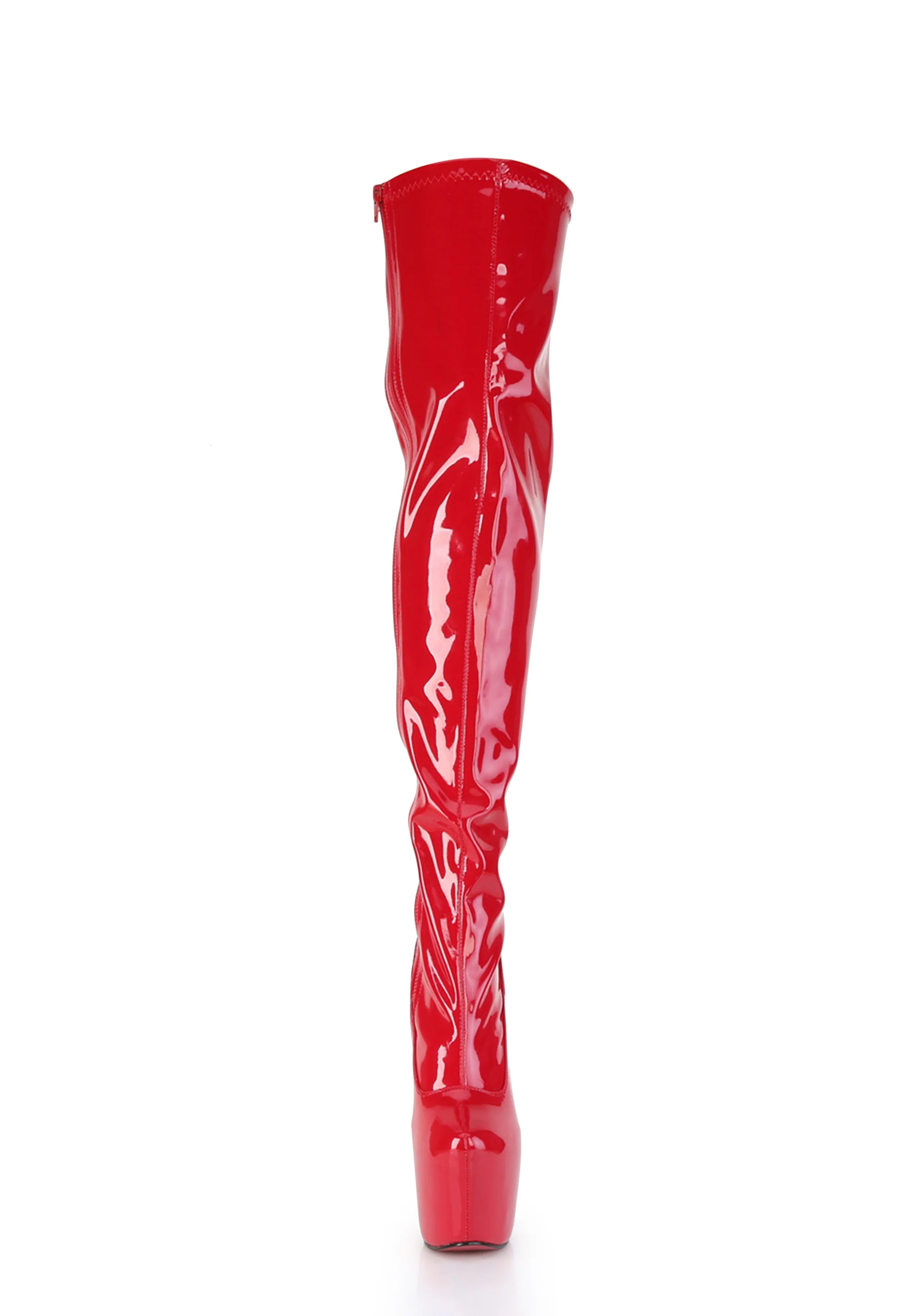 Jubilant-3000 Platform Thigh High Boots-Red - Image 3
