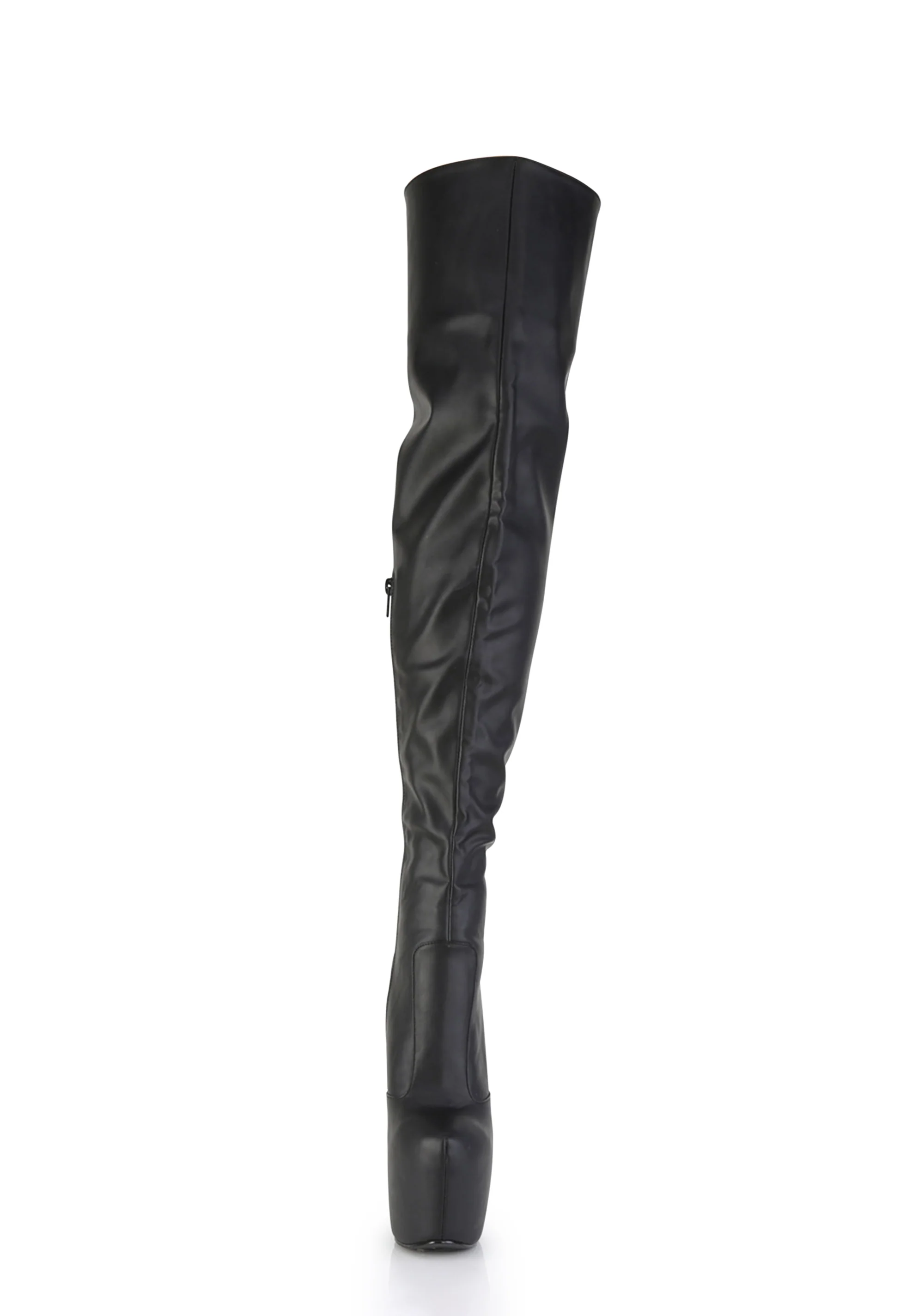 Jubilant-3007 Platform Thigh High Boots-Black PU - Image 3