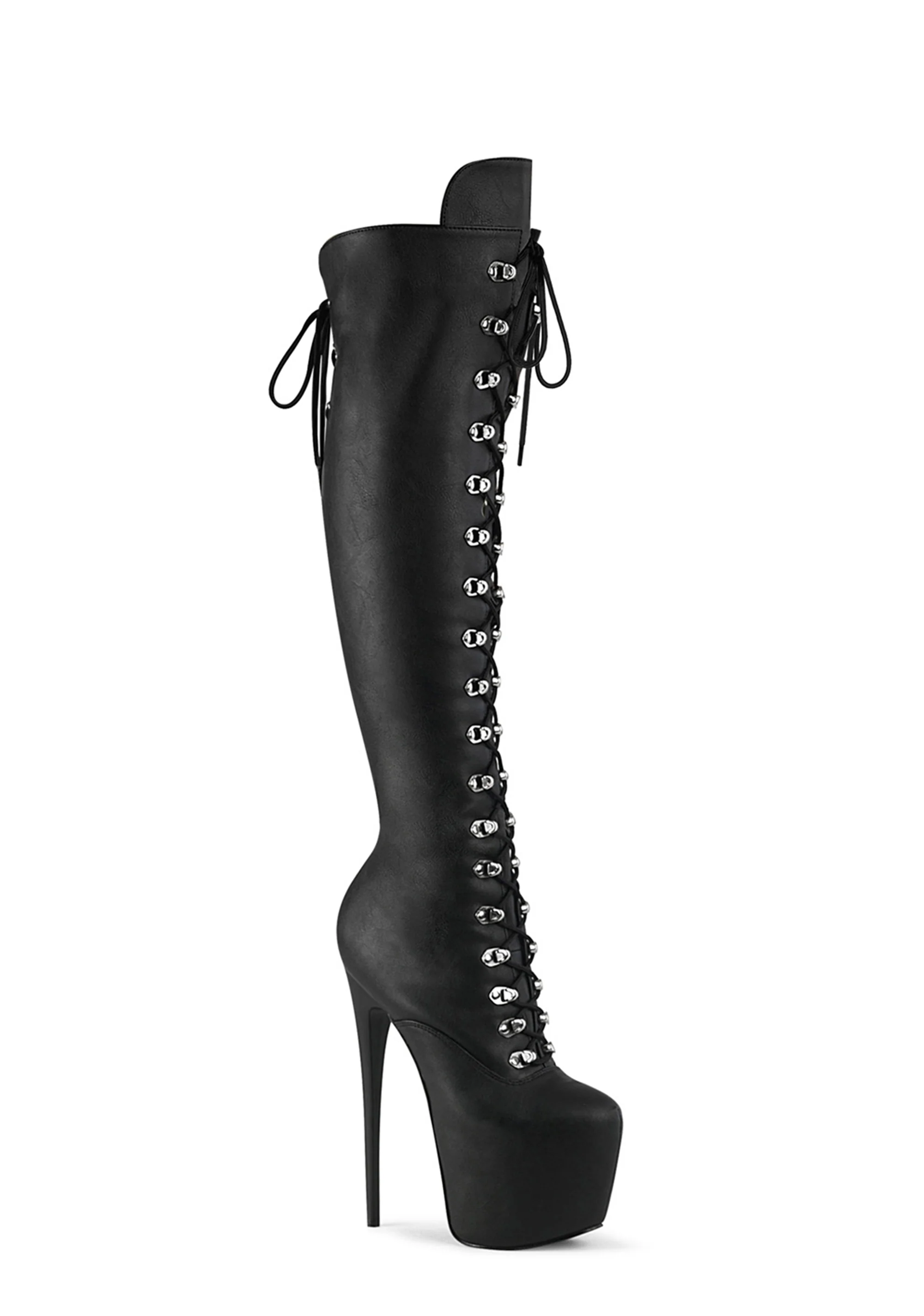 Jubilant-3012 Platform Over-The-Knee Boots-Black PU - Image 5