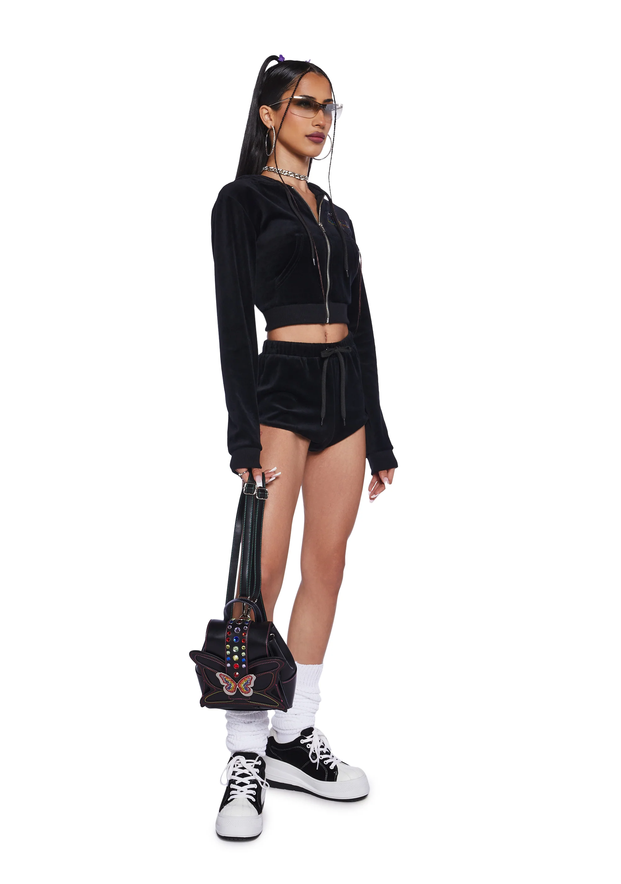 Keep It Glossy Velour Shorts - Rainbow - Image 2