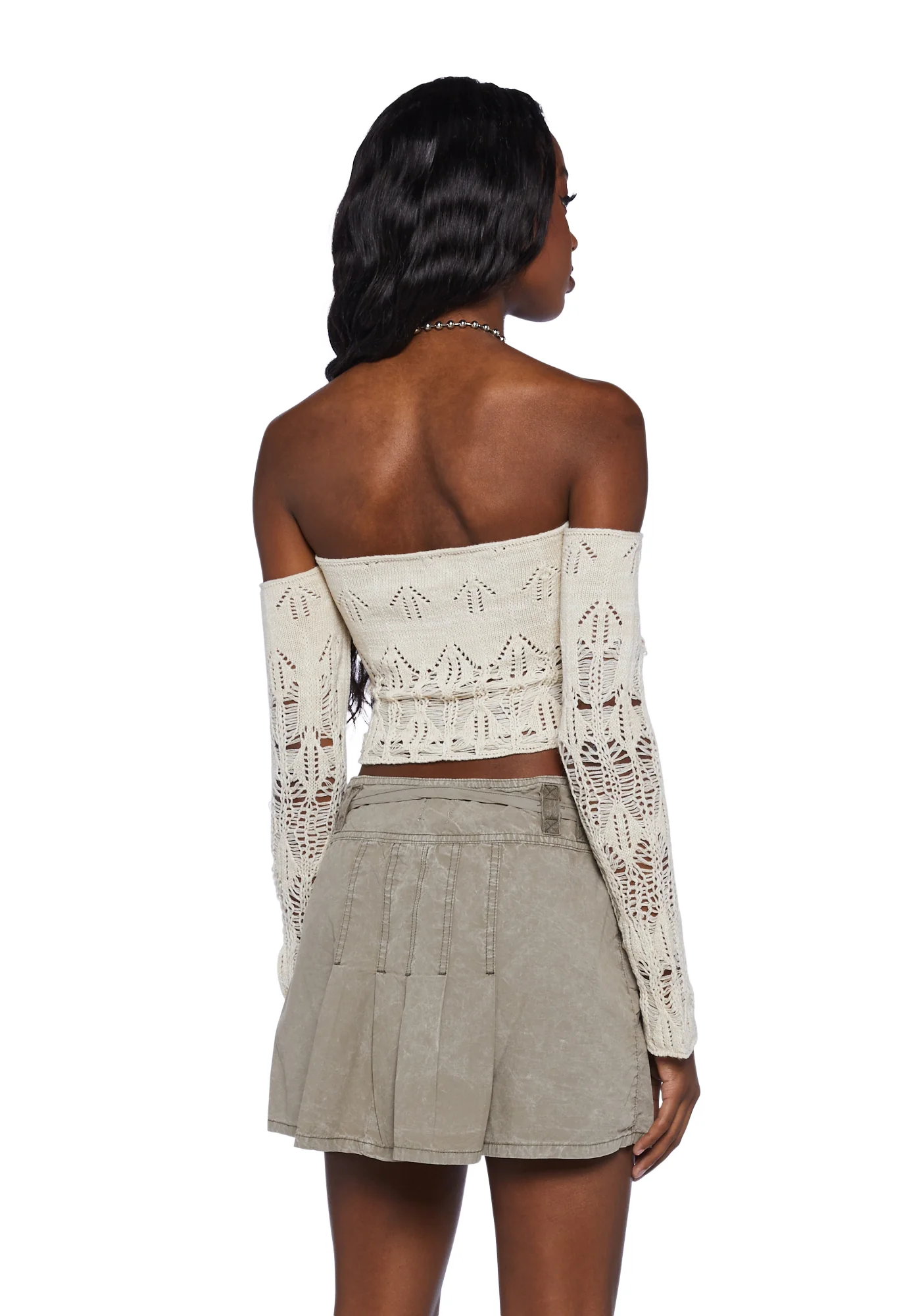 Knit Halter Crop Top - Image 4