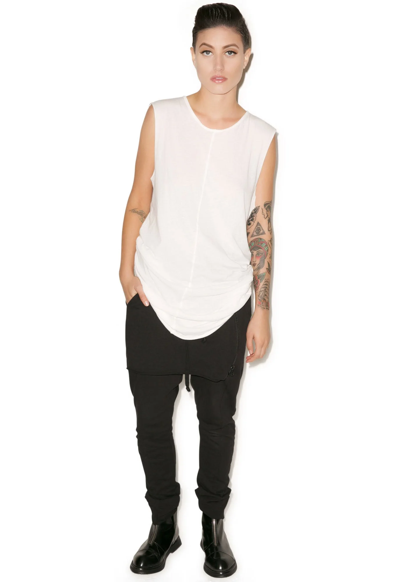 Knomad Muscle Long Tee - White - Image 3