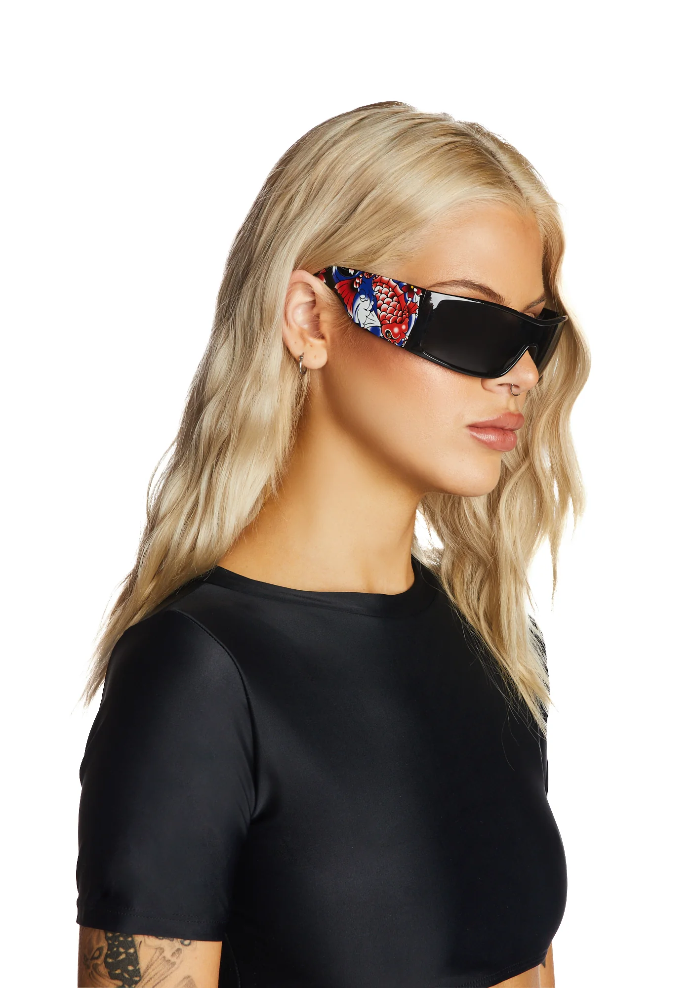 Koi Fish Sunglasses - Black - Image 2