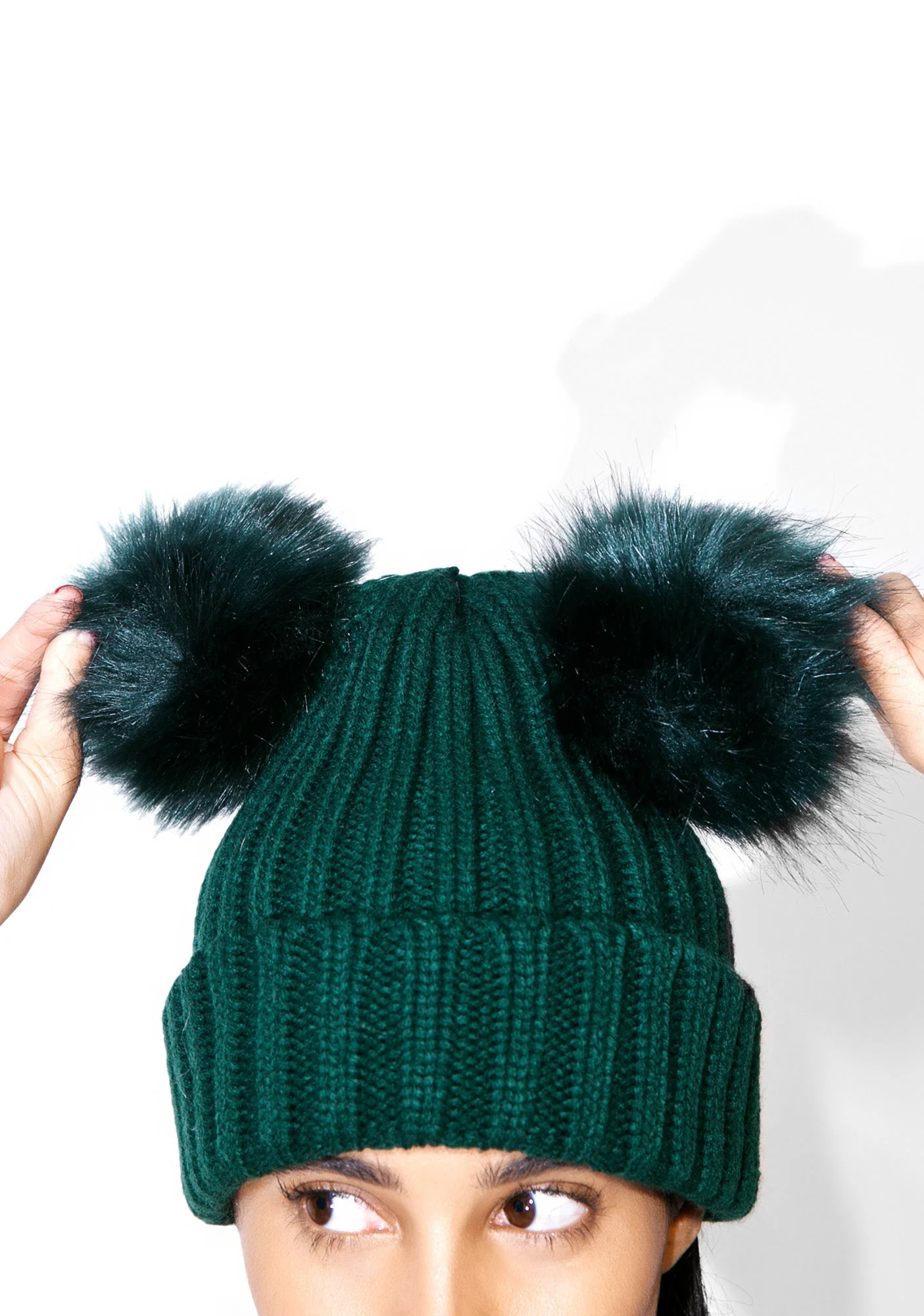 Kuma Pom-Pom Beanie - Green - Image 3