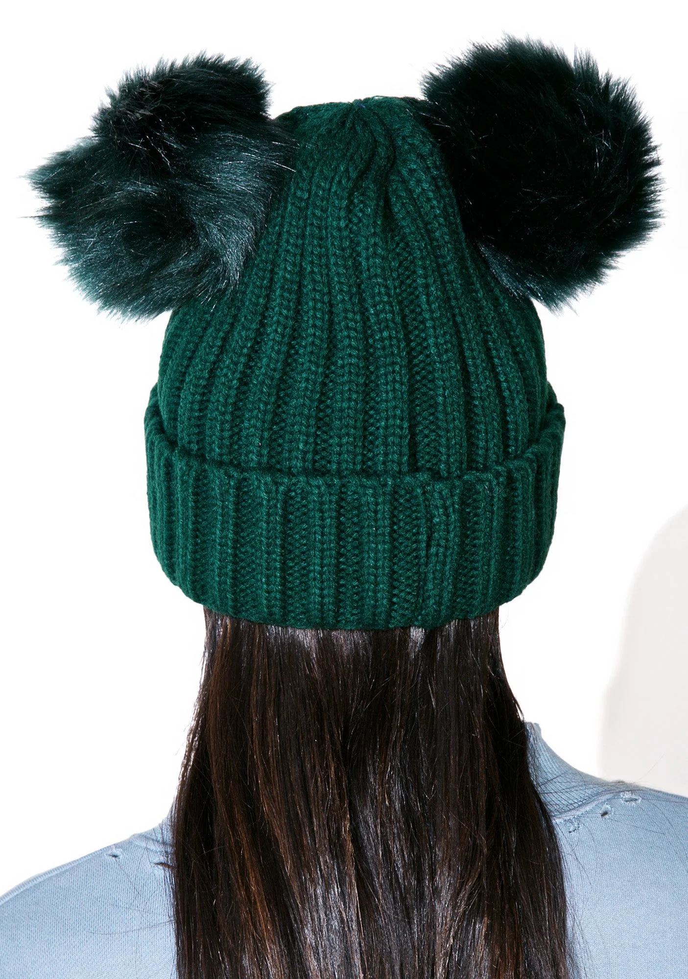 Kuma Pom-Pom Beanie - Green - Image 5