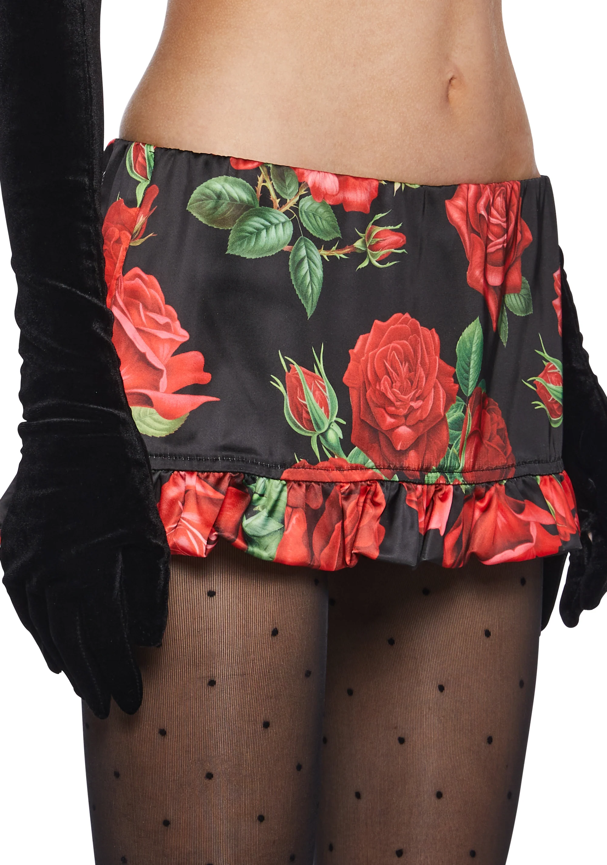 La Bella Vita Micro Skort - Black/Red - Image 5