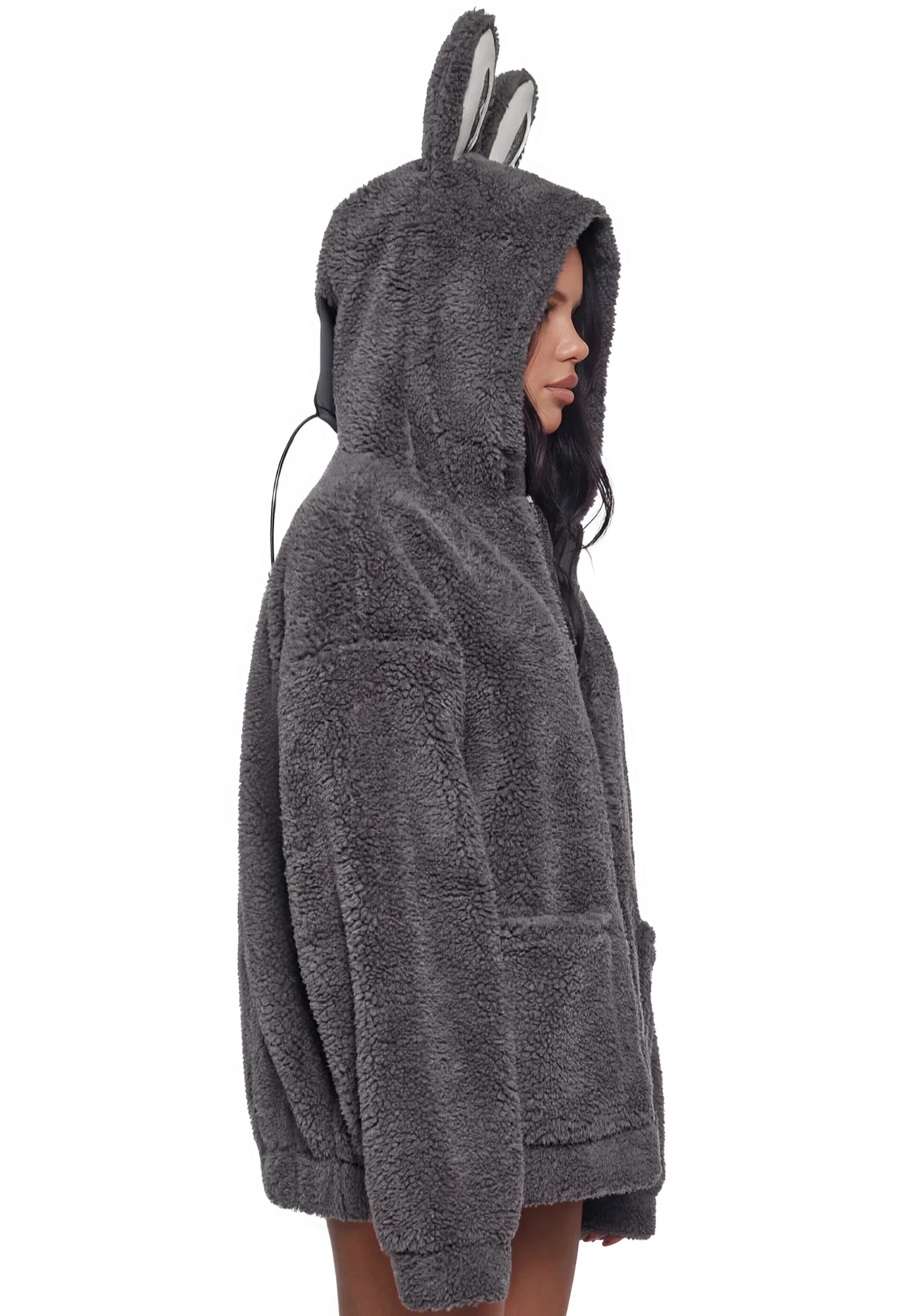 Labubu Sherpa Jacket - Gray - Image 3