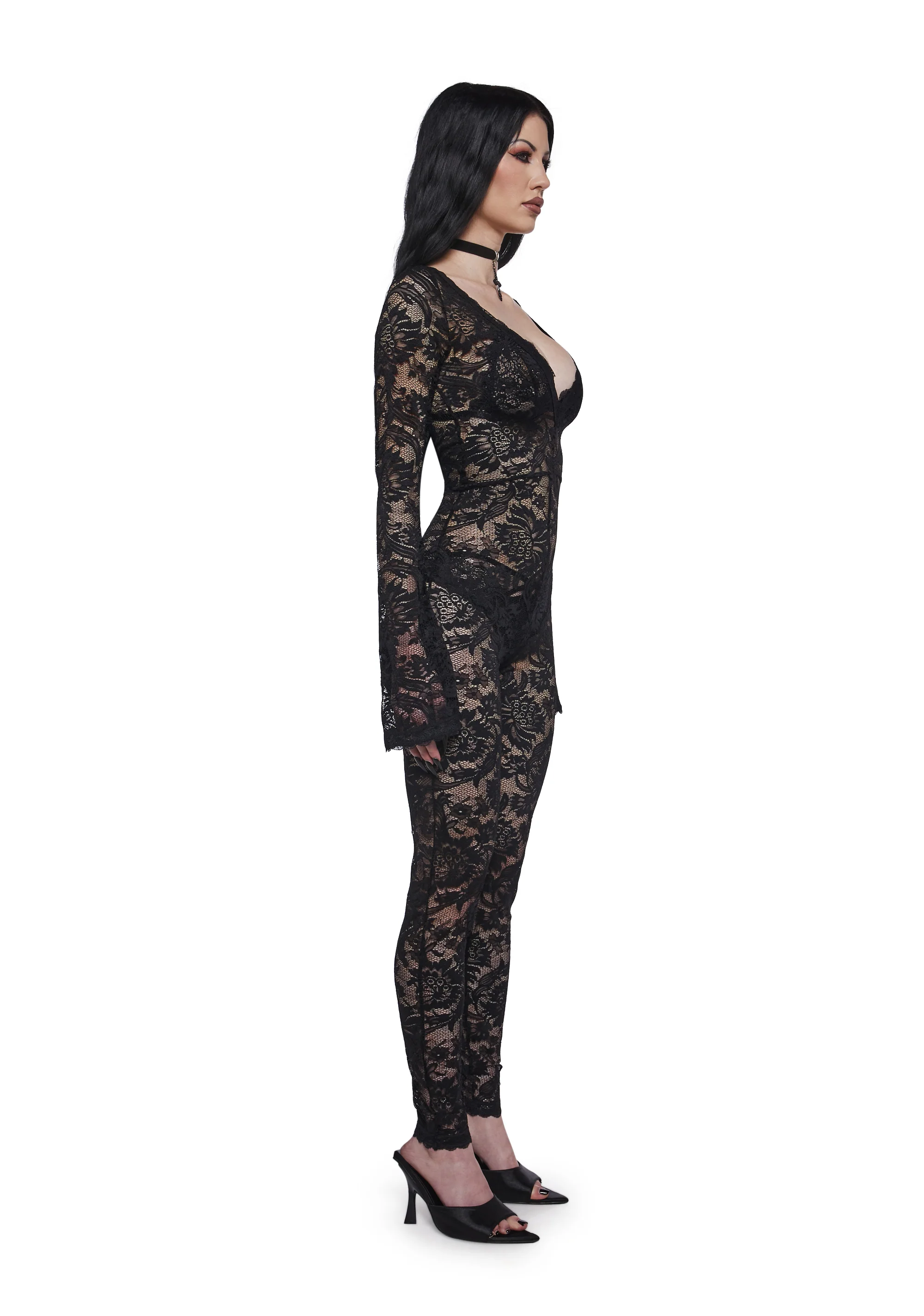 Floral Lace Catsuit - Image 3