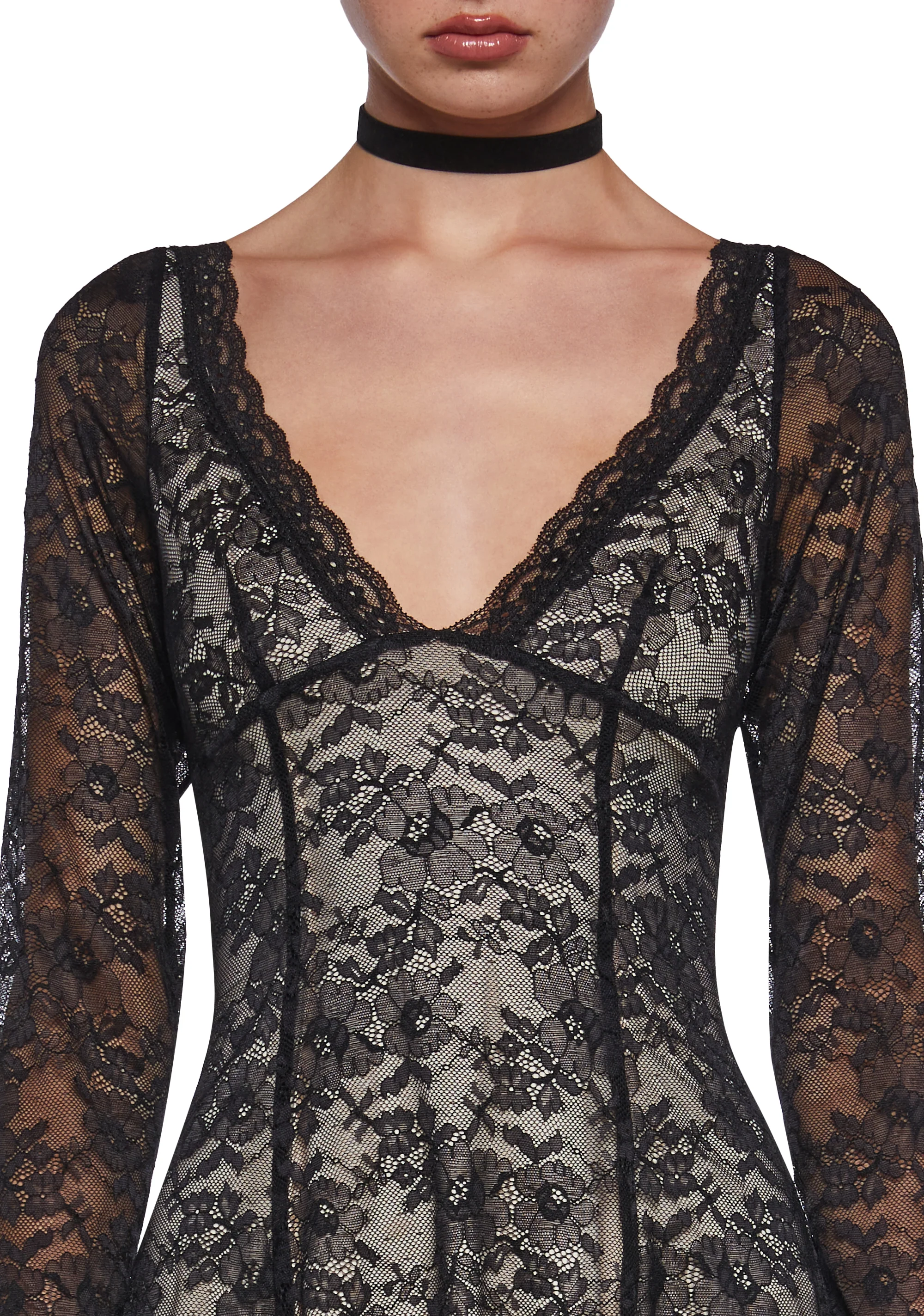 Mary Jane Lace Dress - Black - Image 5