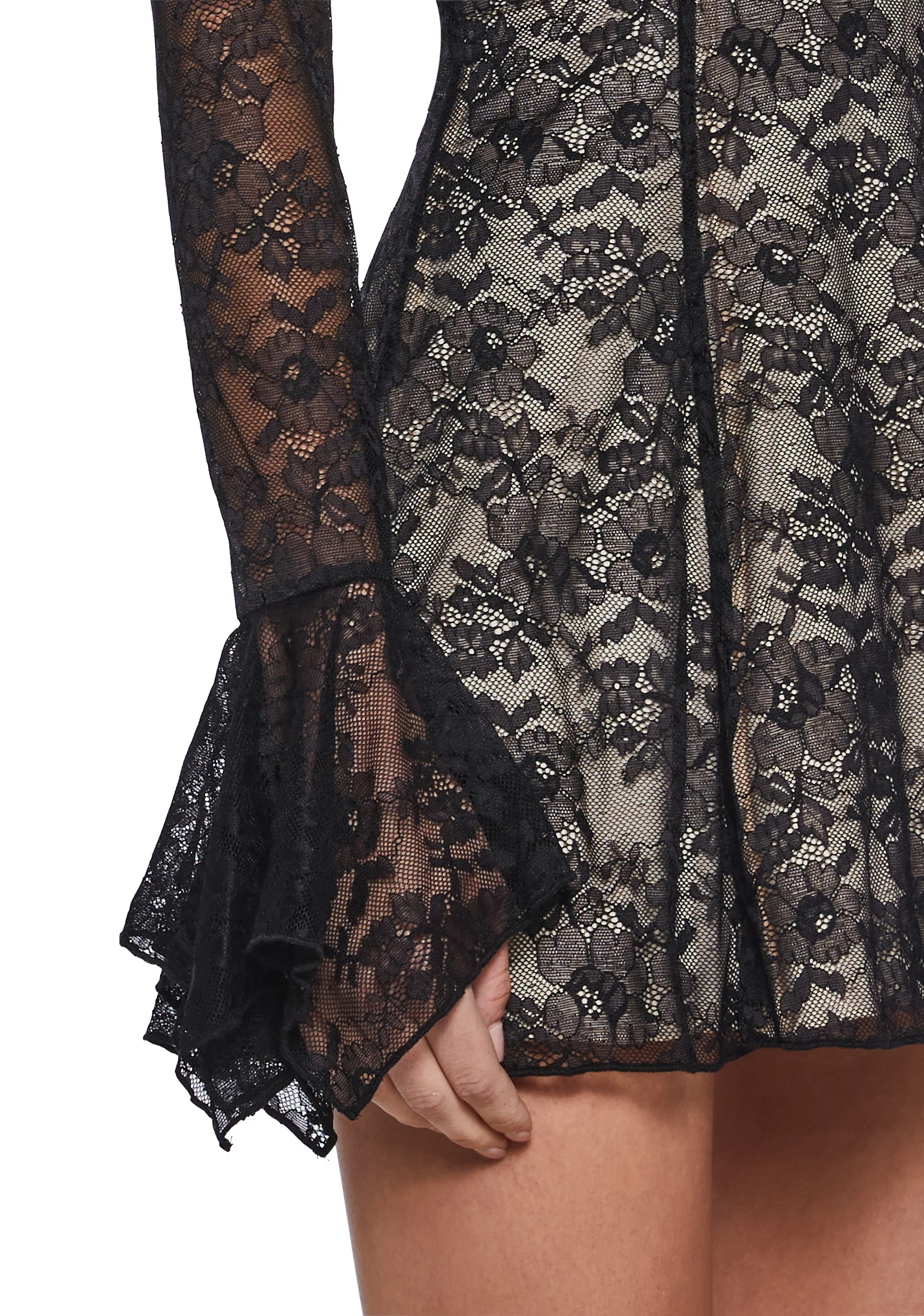 Mary Jane Lace Dress - Black - Image 6