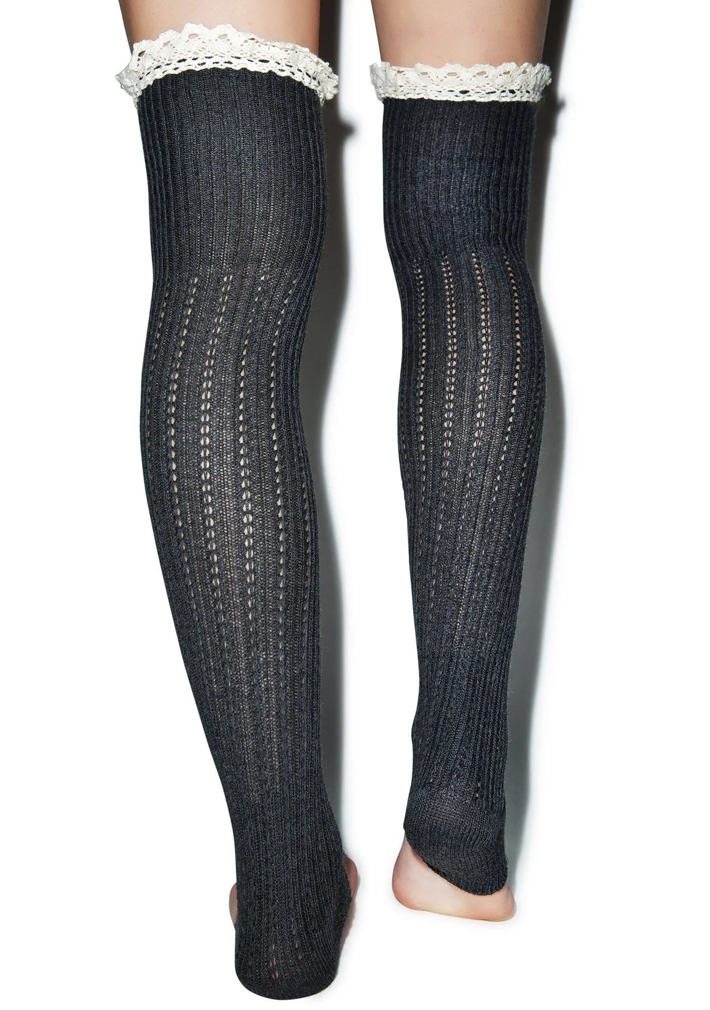 Lace For Days Legwarmers - Dark Gray - Image 7
