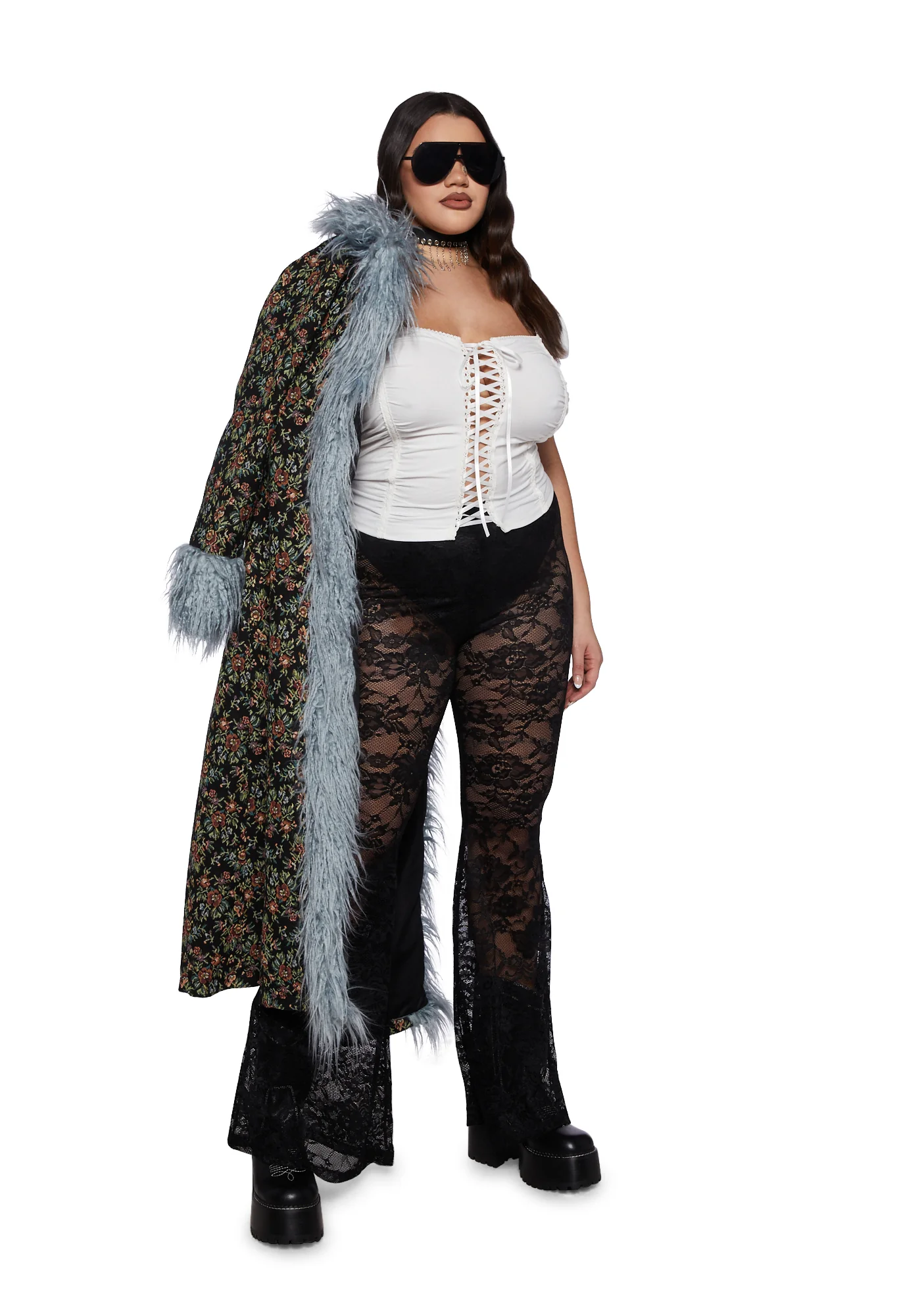 Plus Got Your Attention Lace Leggings - Image 2