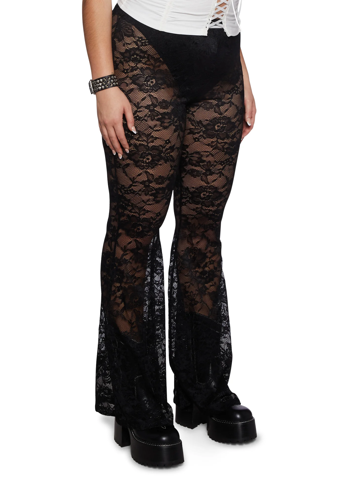 Plus Got Your Attention Lace Leggings - Image 3