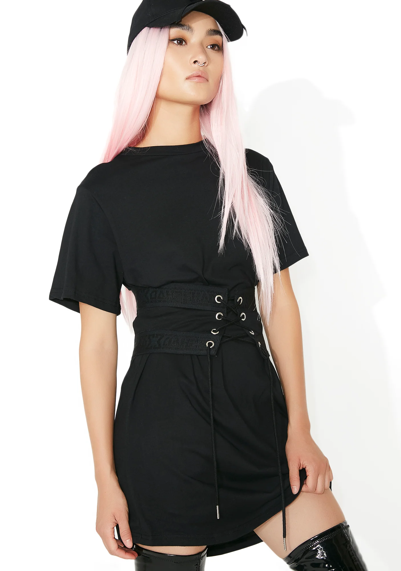 Lace Up Cincher T Dress - Image 4
