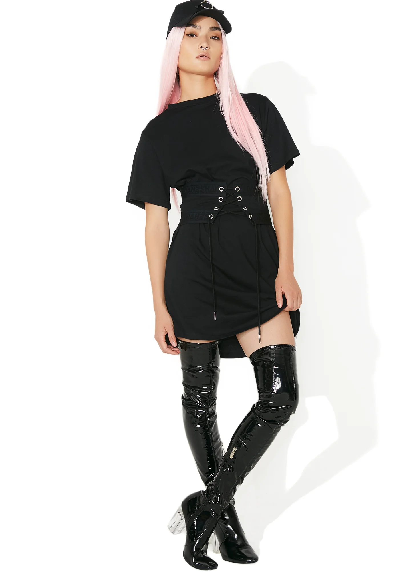 Lace Up Cincher T Dress - Image 5