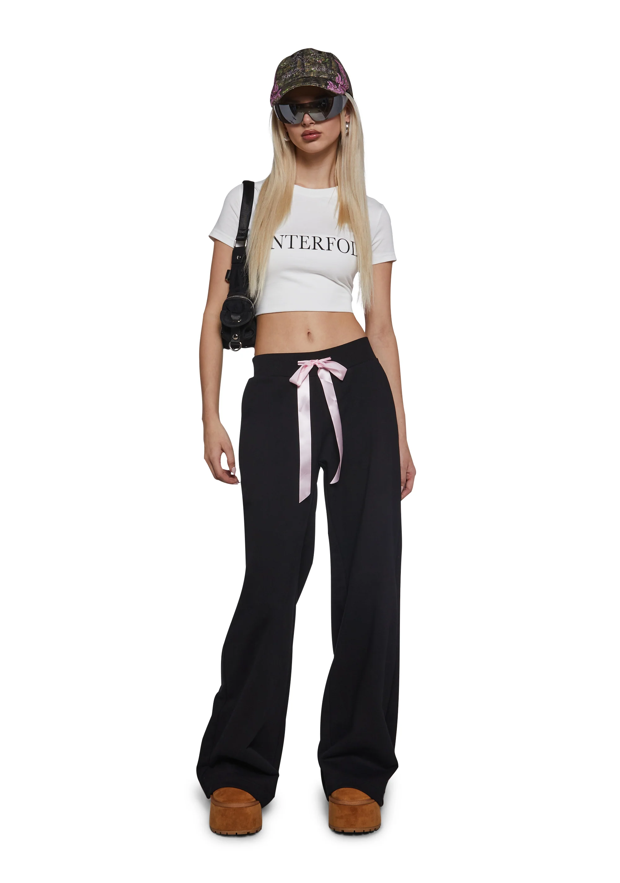 Soft Romance Lacing Bow Sweat Pants - Image 2
