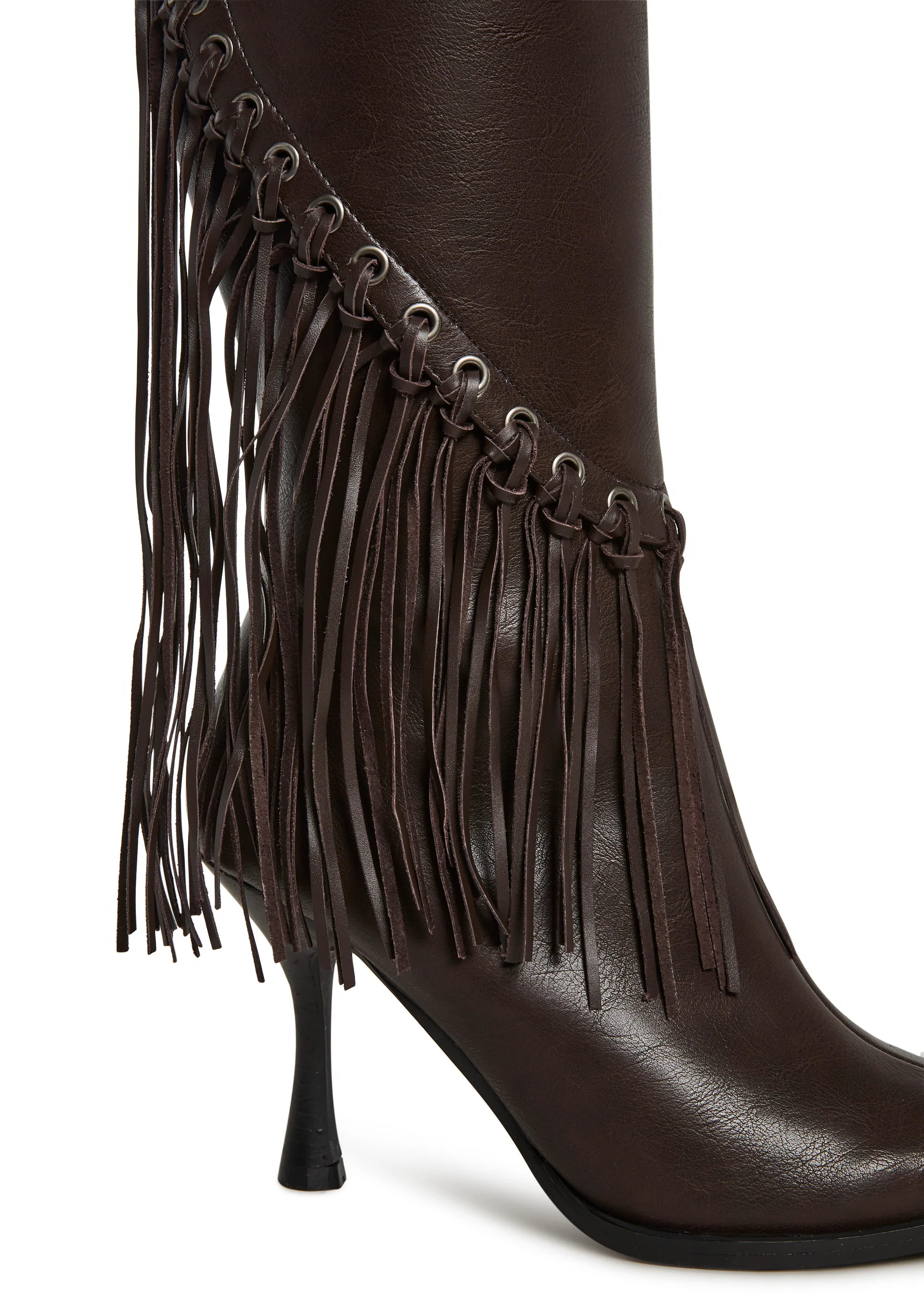 Gloss Grit Fringe Boots - Image 2