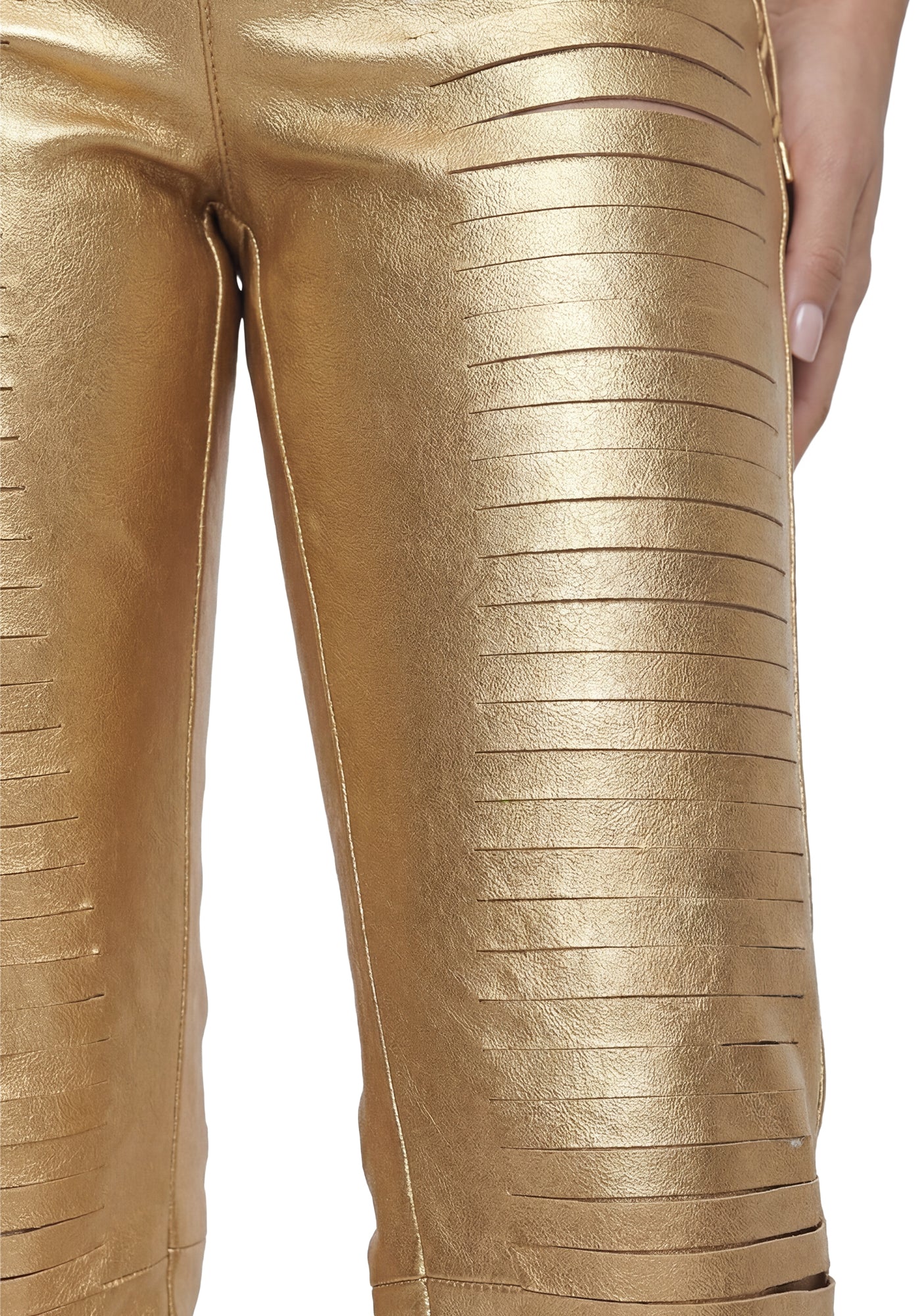 Lasercut Low Waist Pant - Gold - Image 5