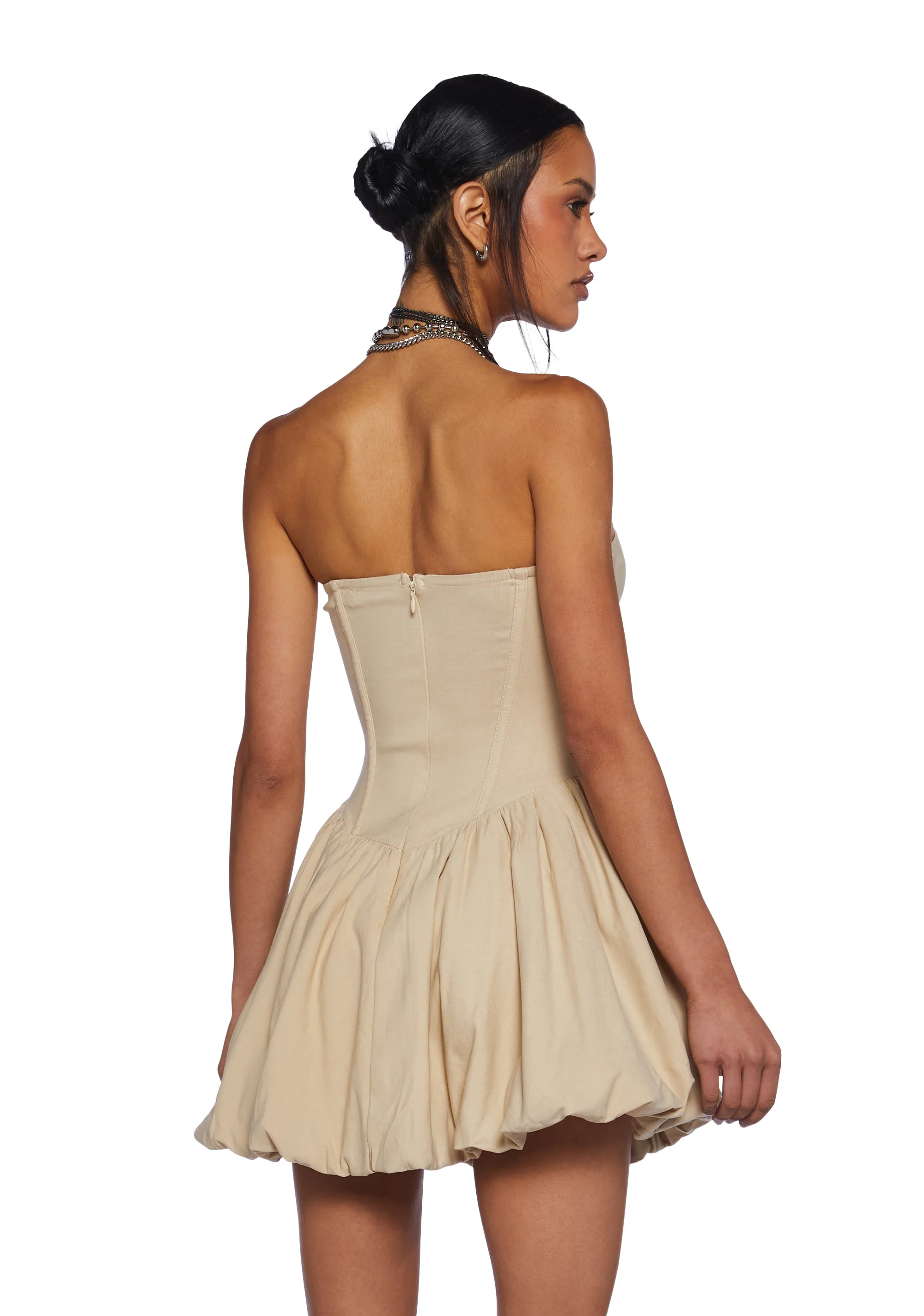 Last Friday Night Corset Dress - Beige - Image 4