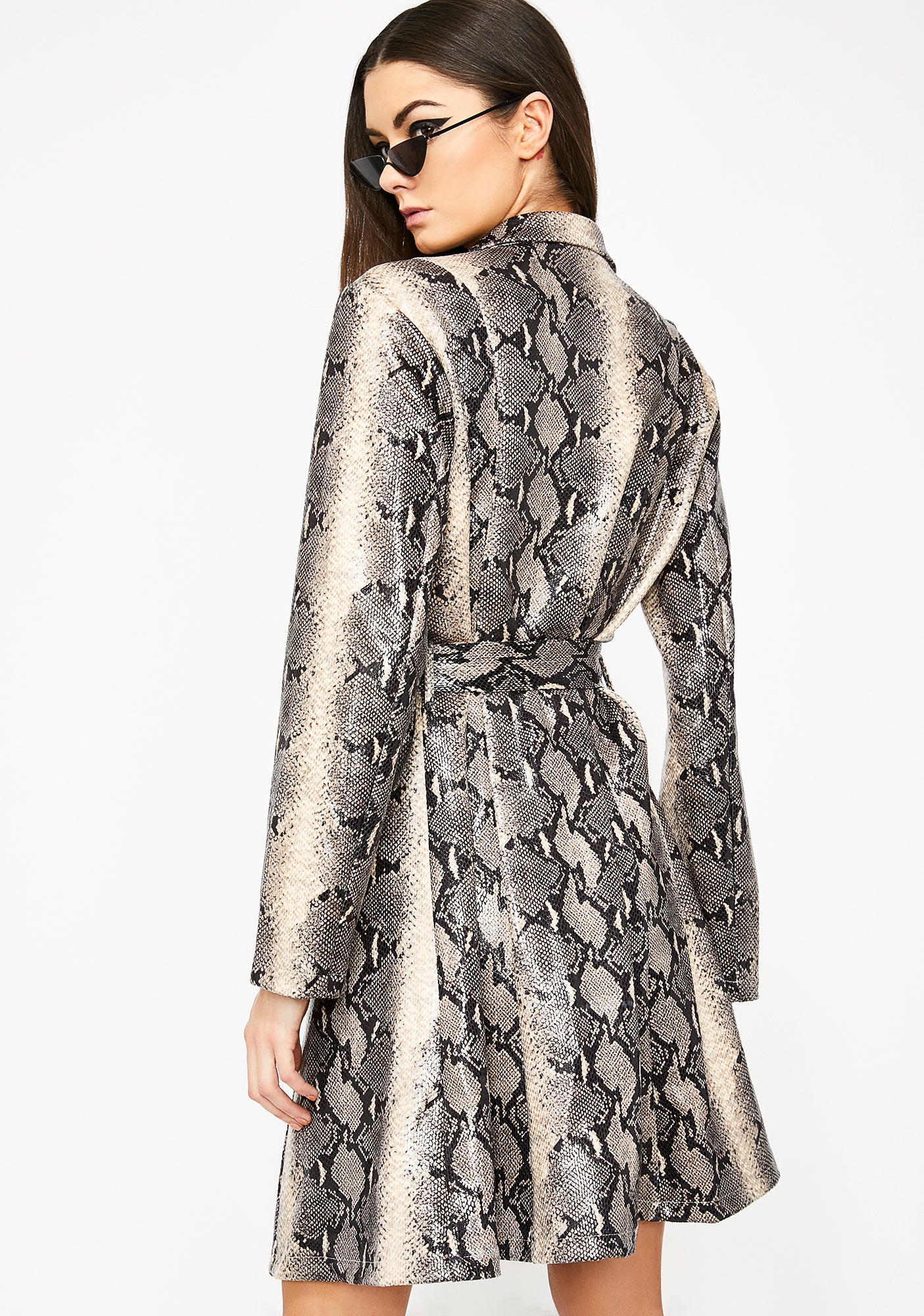 Latte Venomous Vixen Trench Coat - Image 4