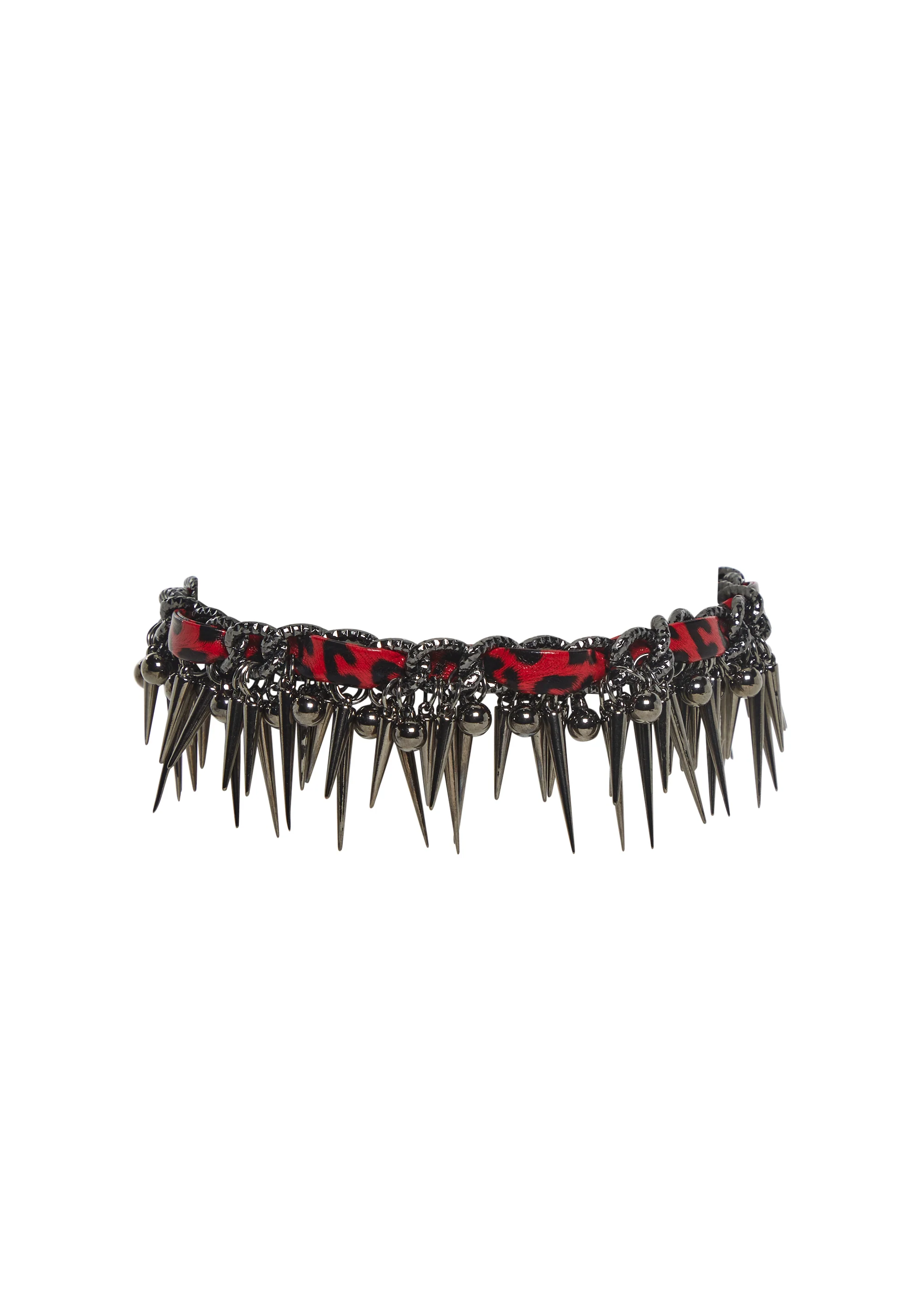Leopard Choker With Spike Charms - Image 4