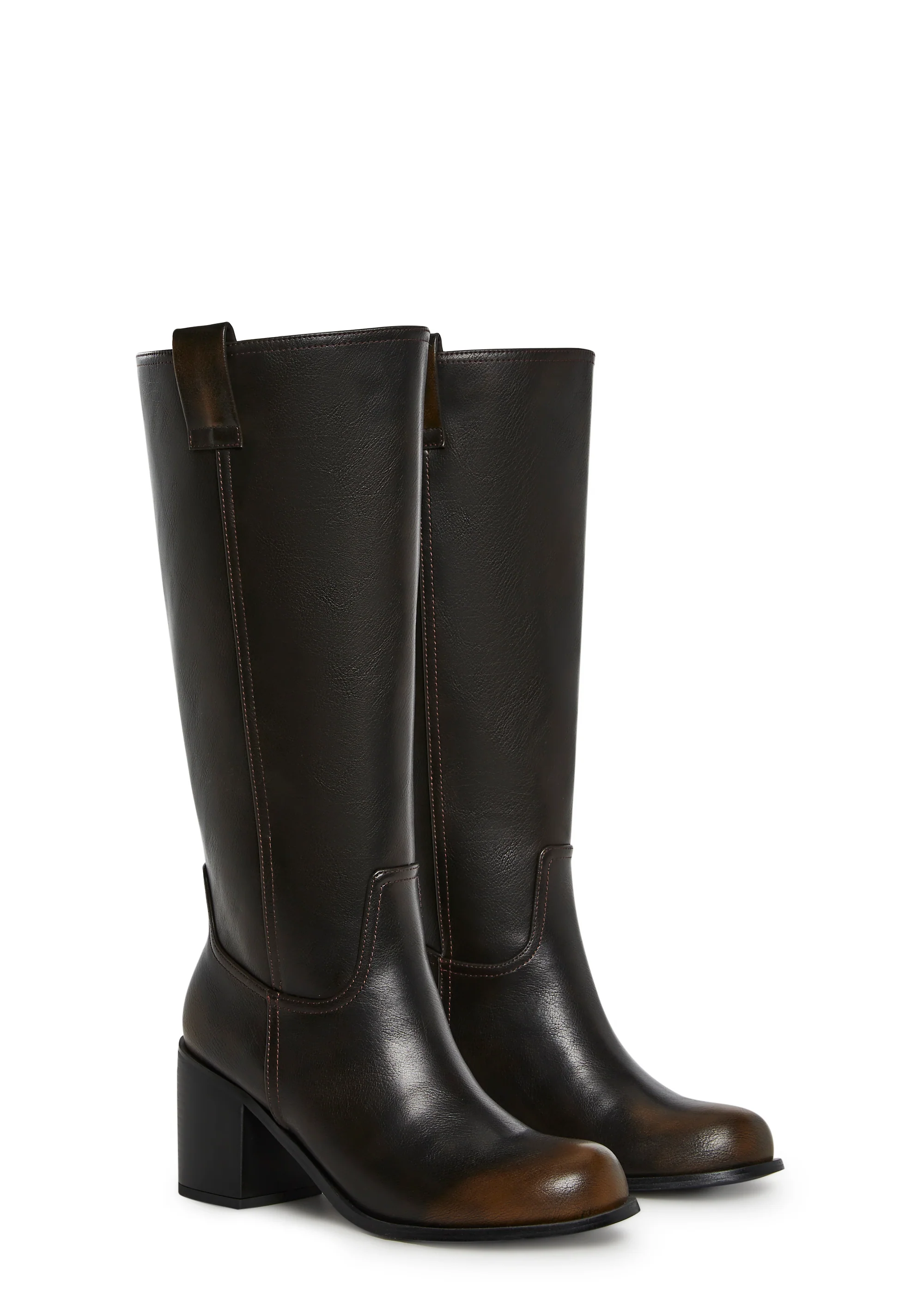 Luster Vegan Leather Boots - Brown - Image 3