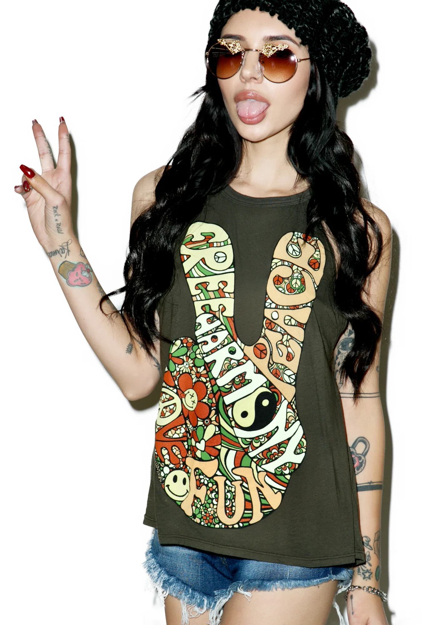 Libby Retro Peace Tank Top - Image 2