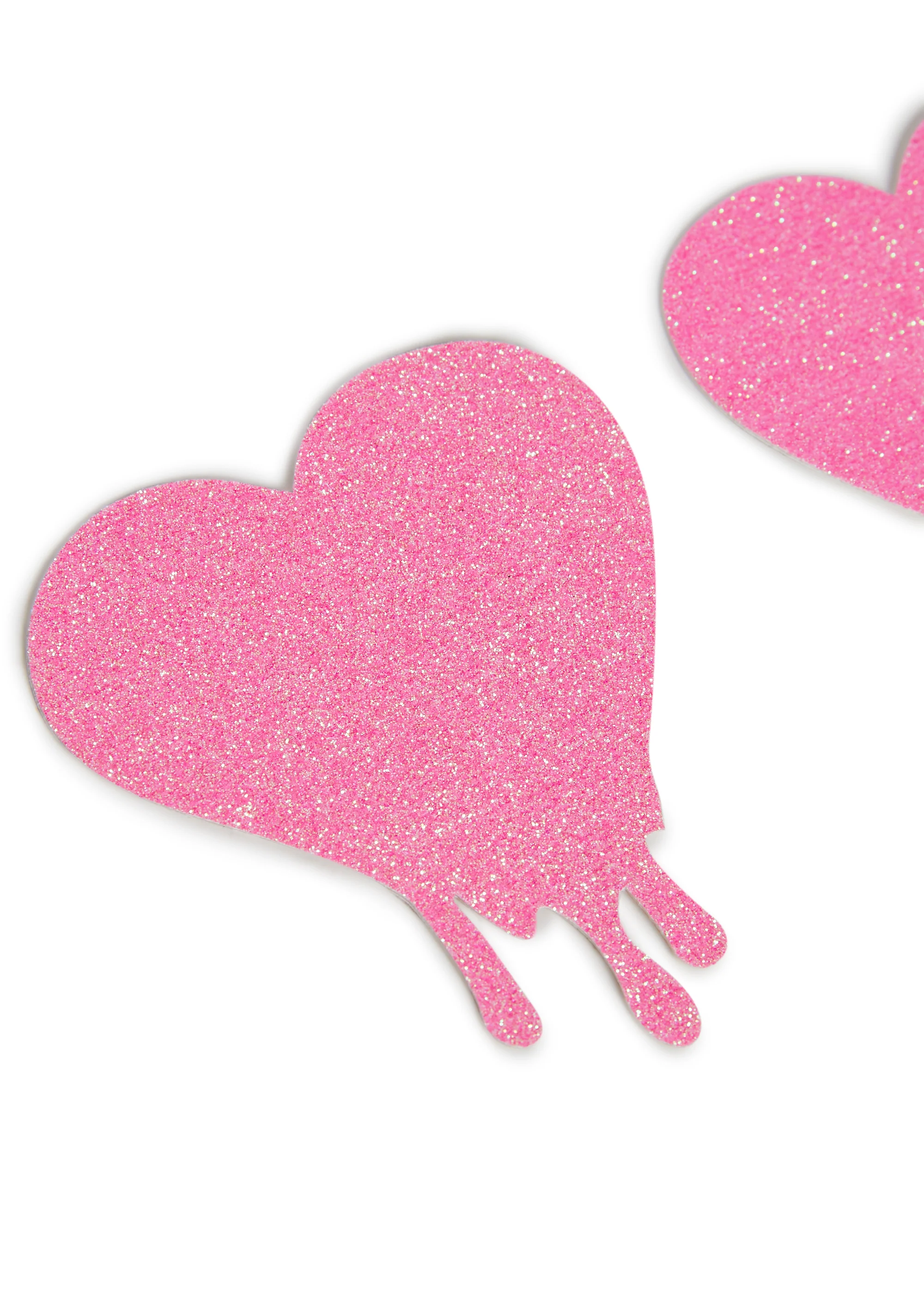 Light Pink Glitter Melty Heart Pasties - Image 2