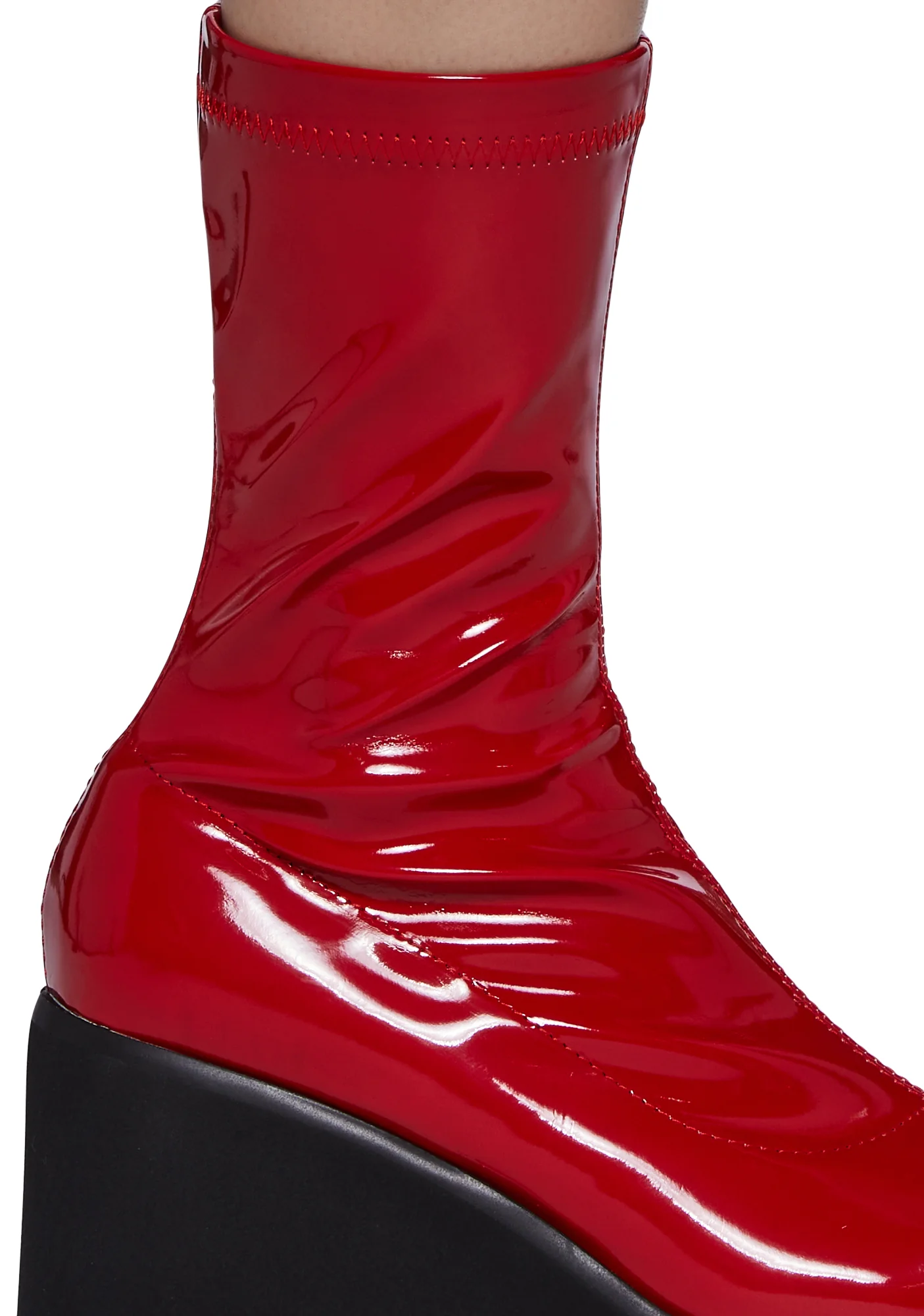 Lights Out Platform Boots - Red - Image 2