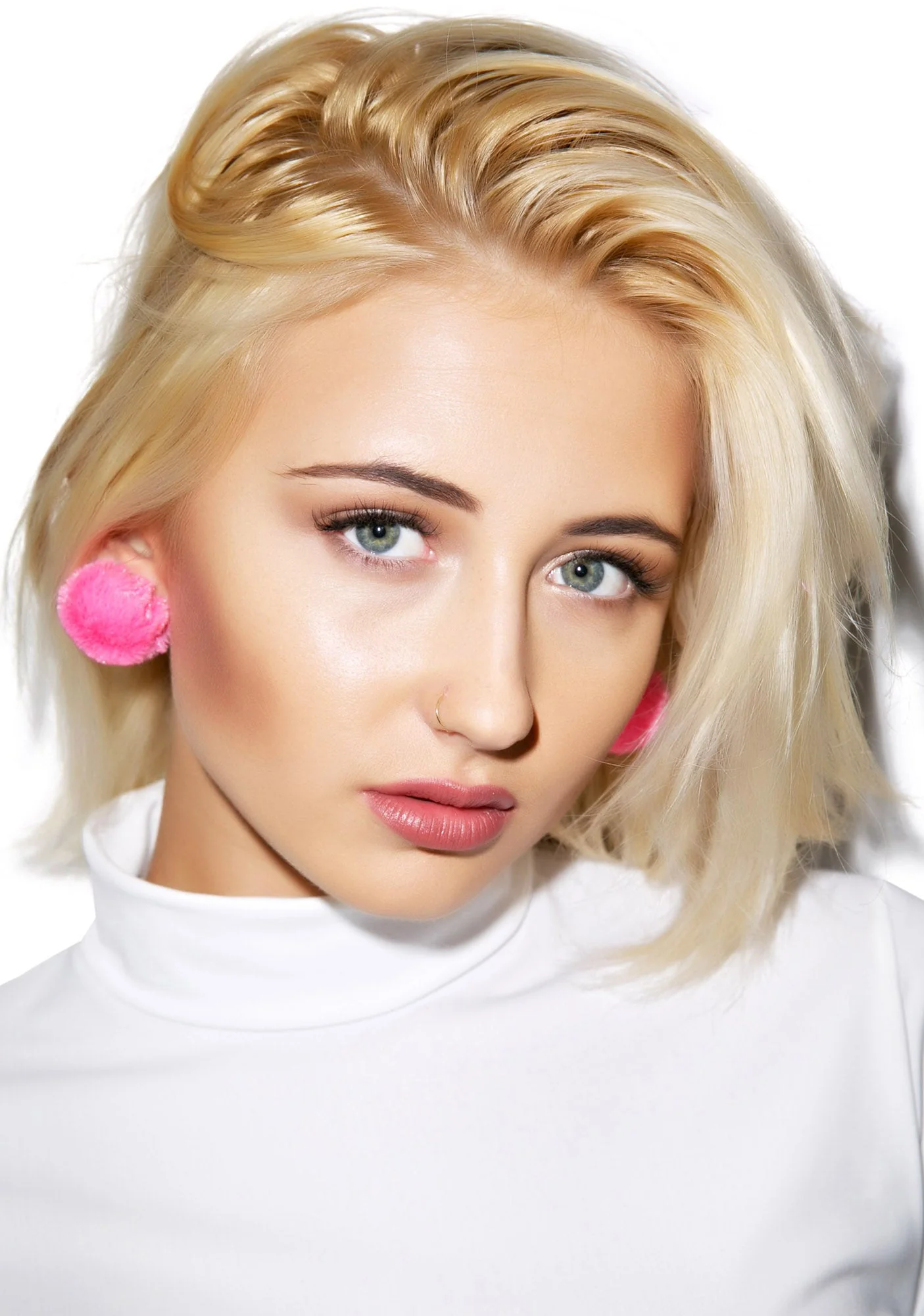 Like Whatever Pom Earrings - Light Pink - Image 4