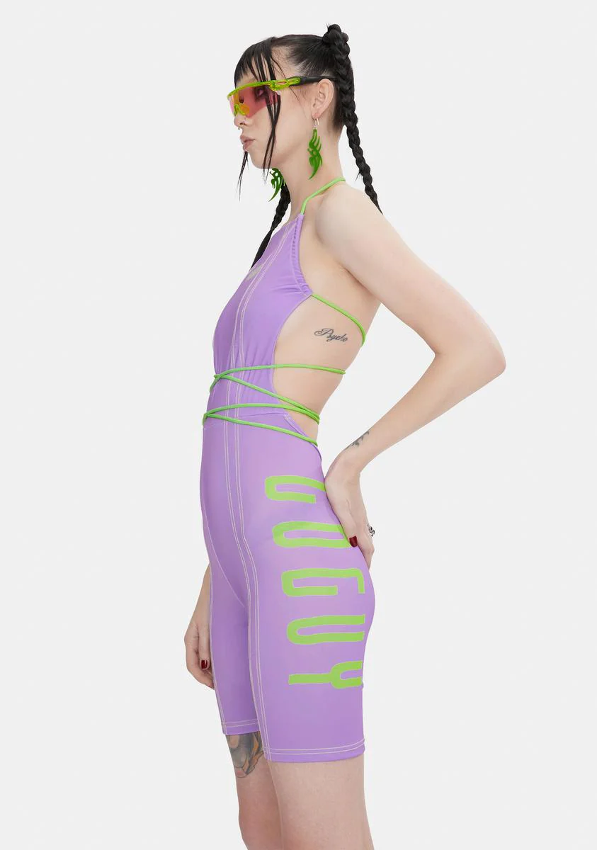 Lilac Strappy Unitard - Image 2