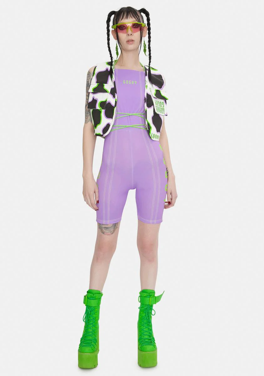 Lilac Strappy Unitard - Image 3