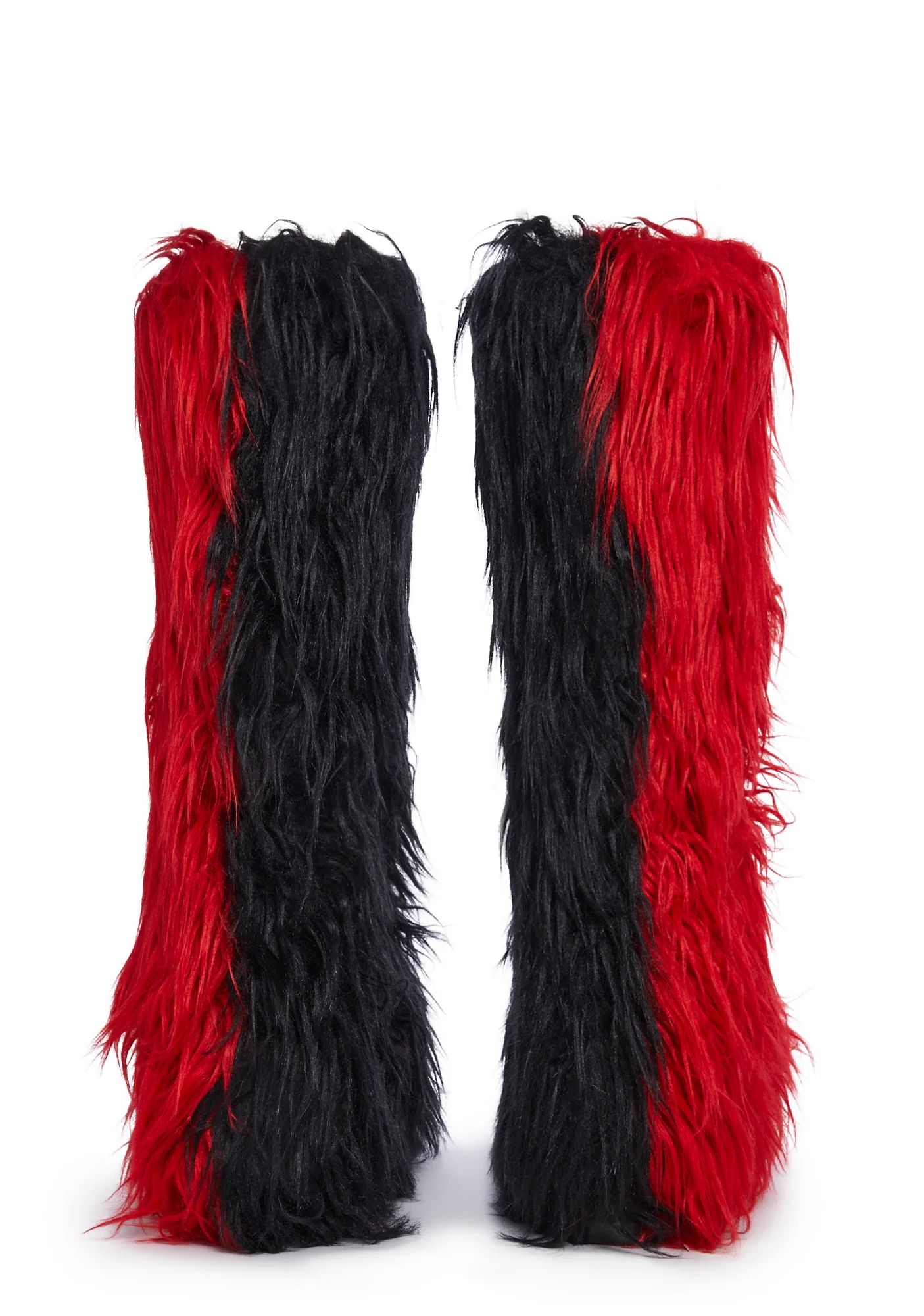 Liquid Rhythm Faux Fur Boots - Red - Image 4