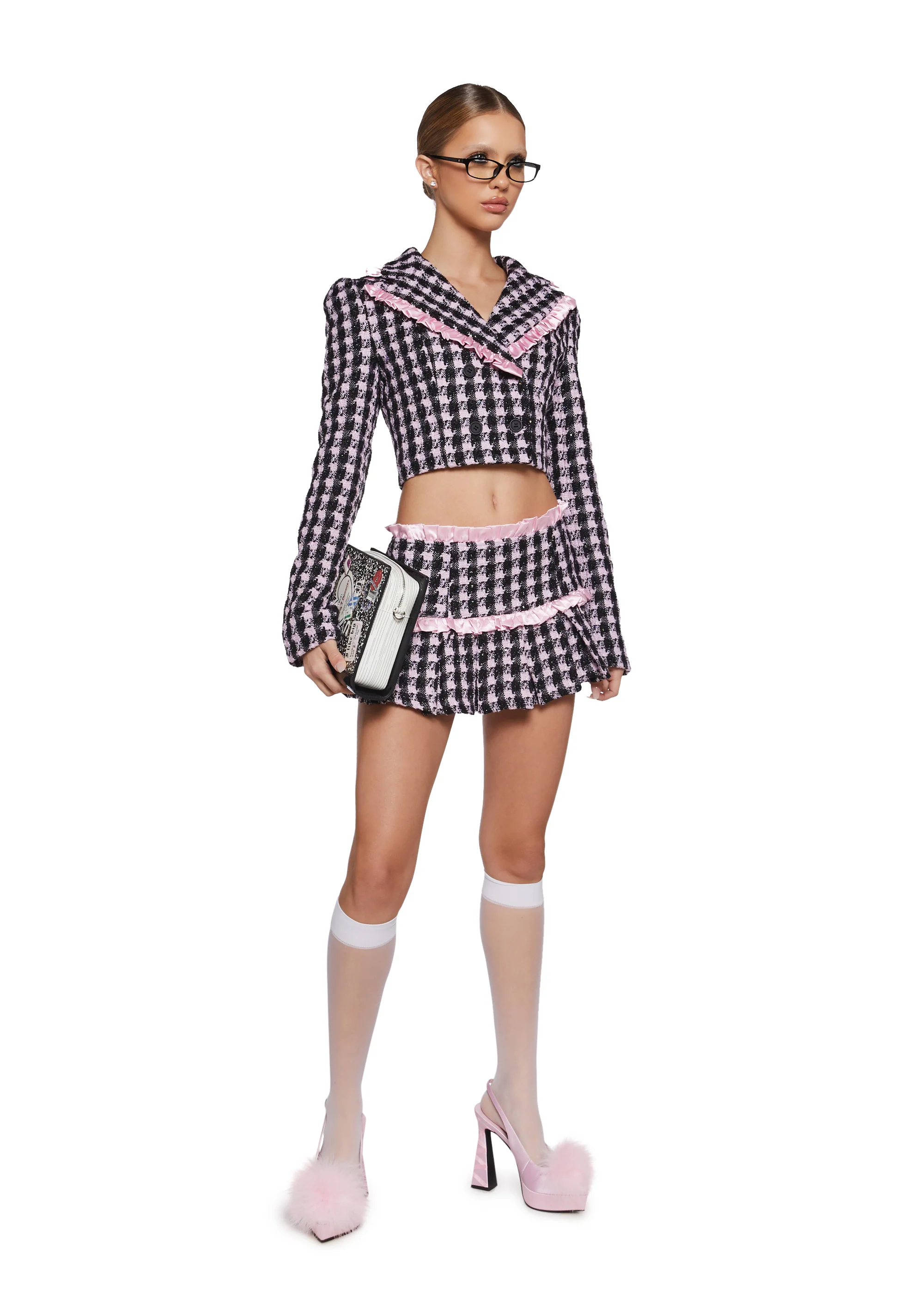 Literal Babe Tweed Mini Skirt - Image 2