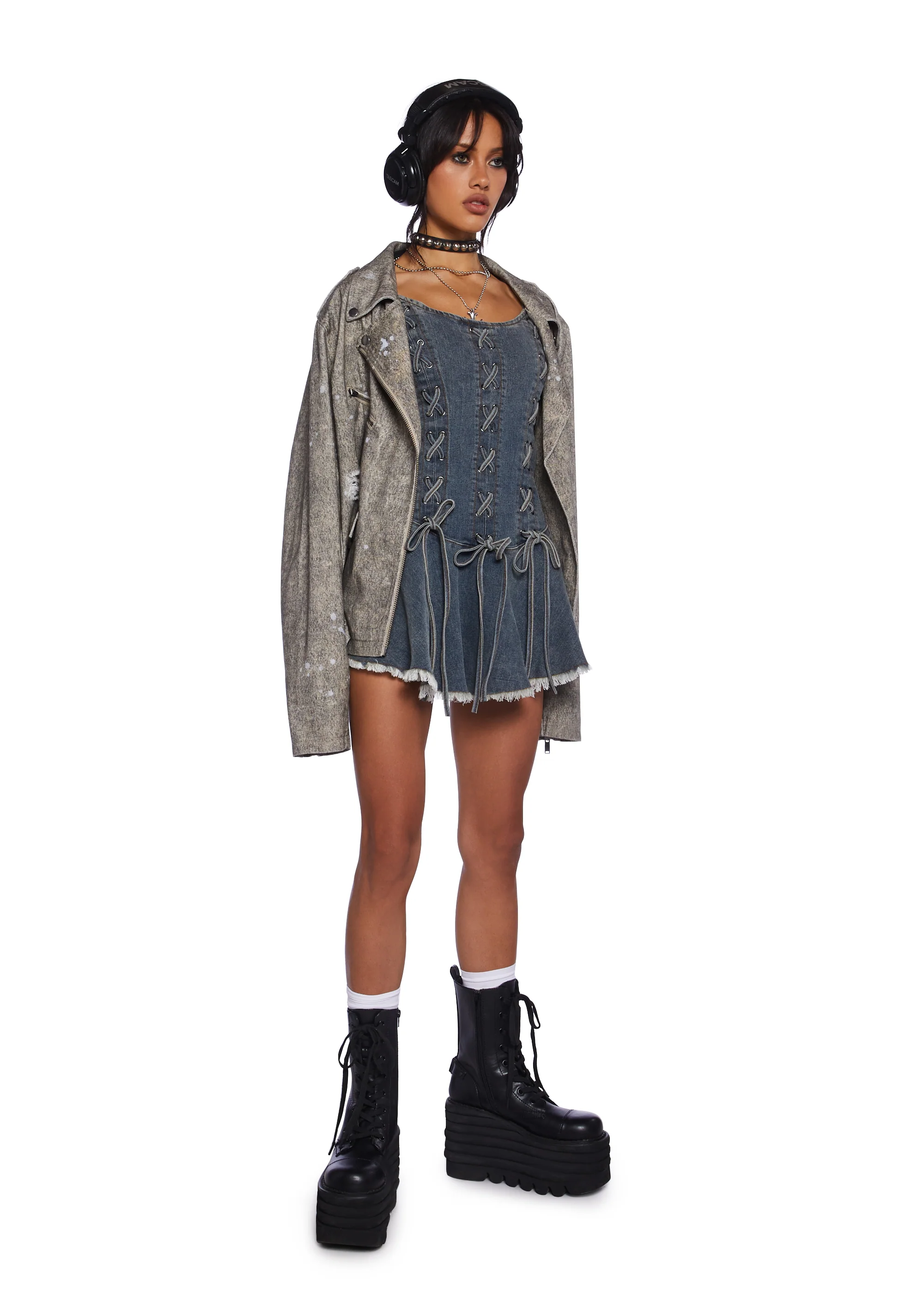 Little Miss Attitude Mini Dress - Light Blue - Image 2