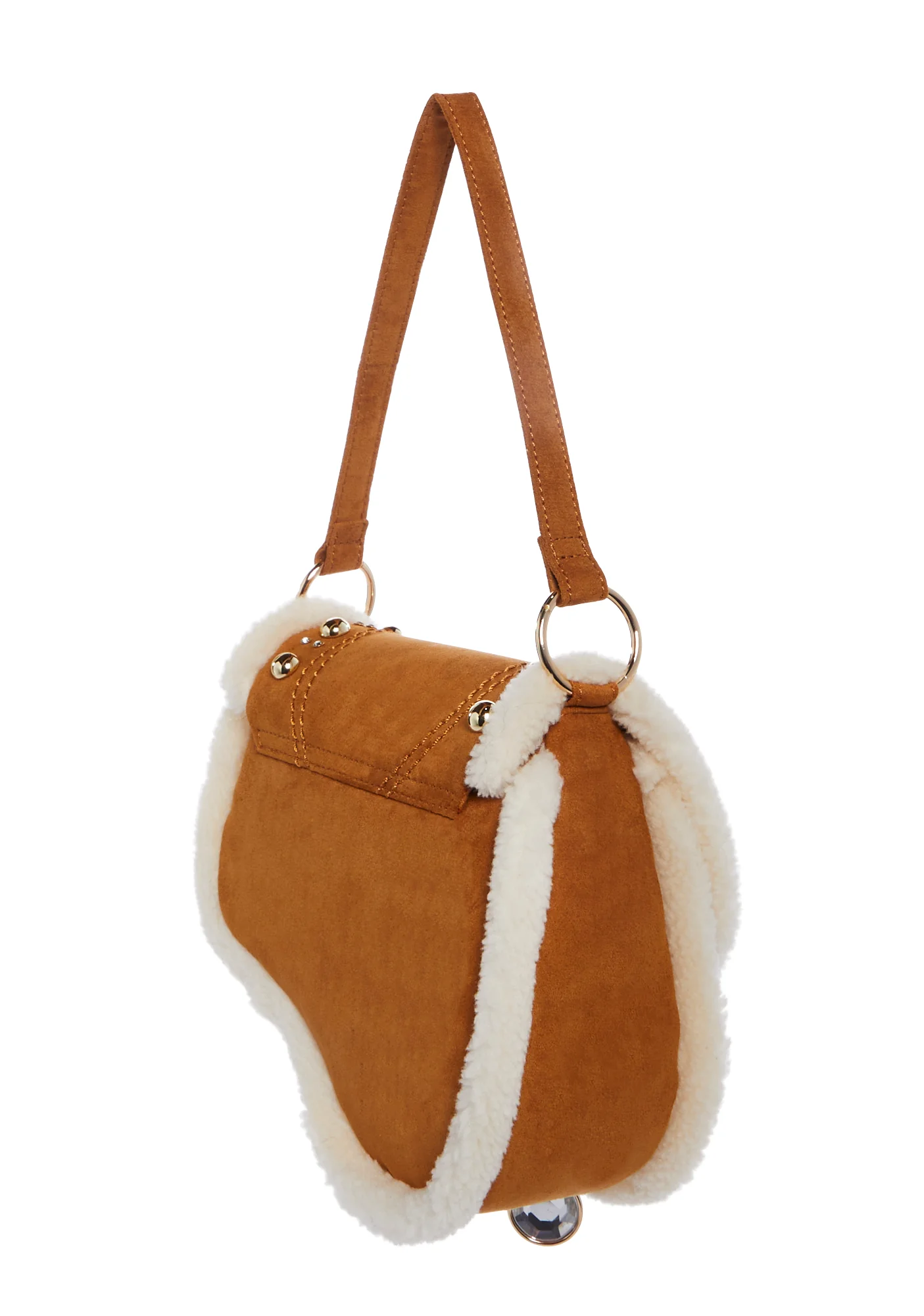 Livin' It Up Studded Saddle Bag - Brown - Image 4