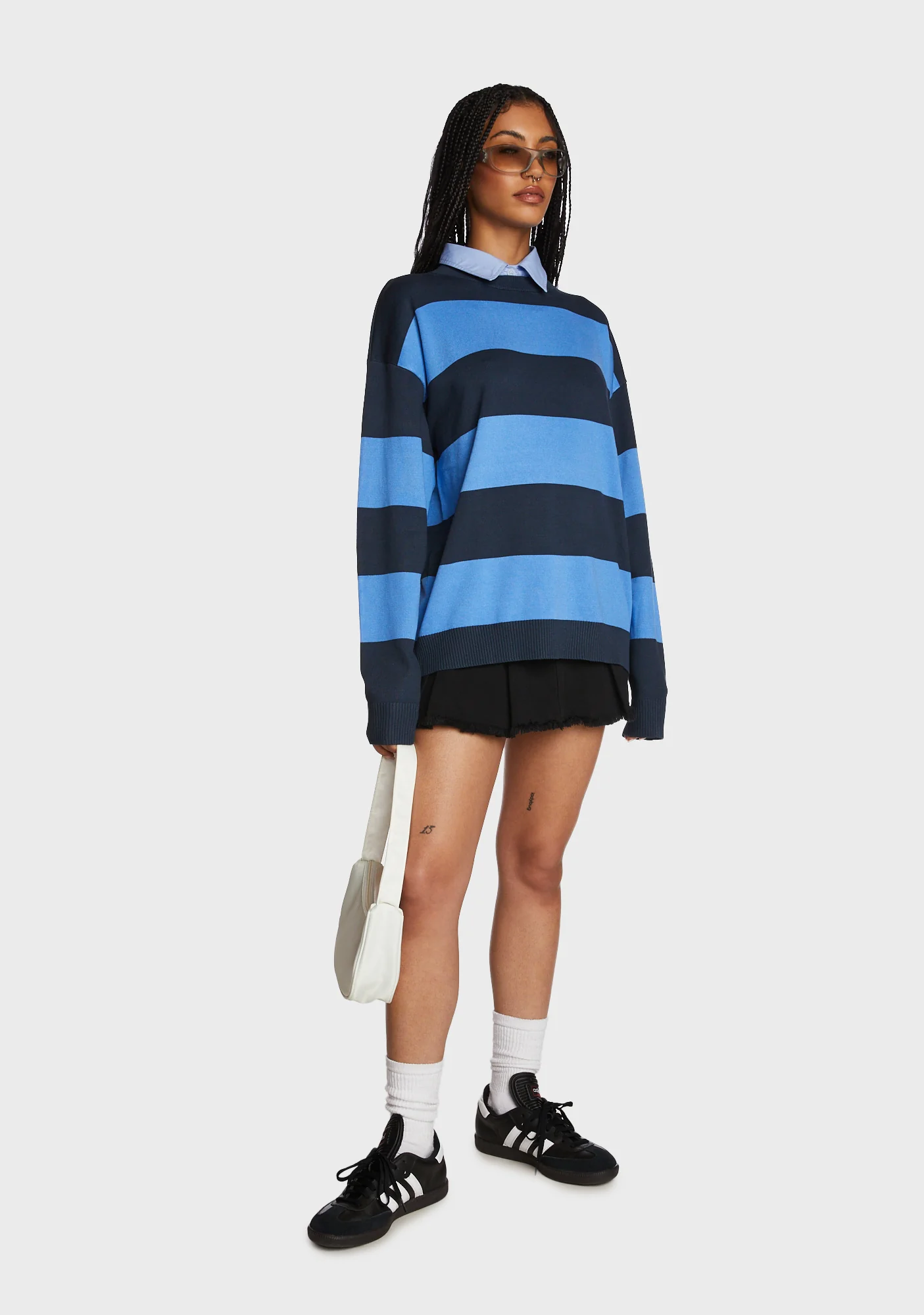 Logan Light Knit Oversized Sweater - Blue - Image 2