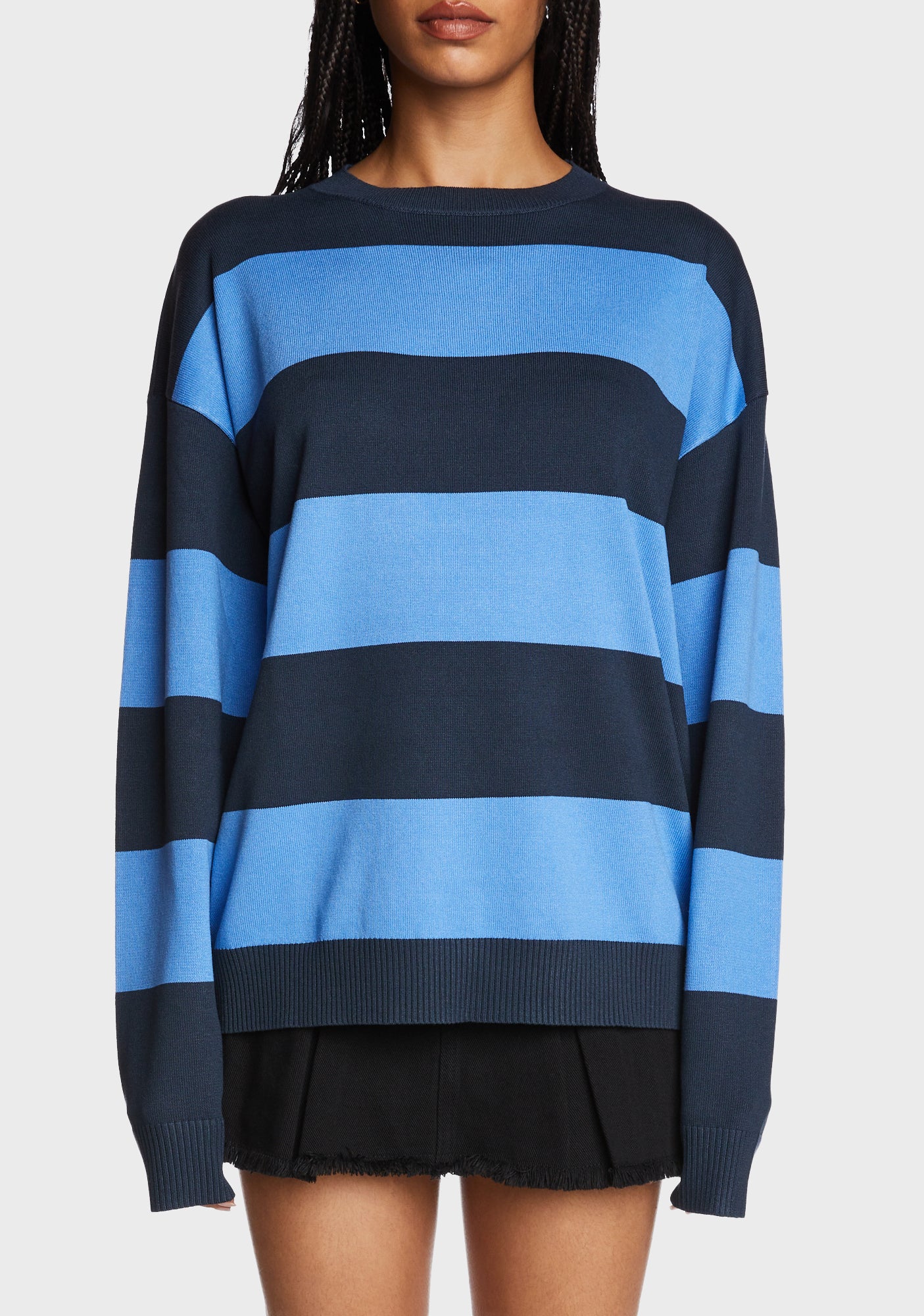 Logan Light Knit Oversized Sweater - Blue - Image 5