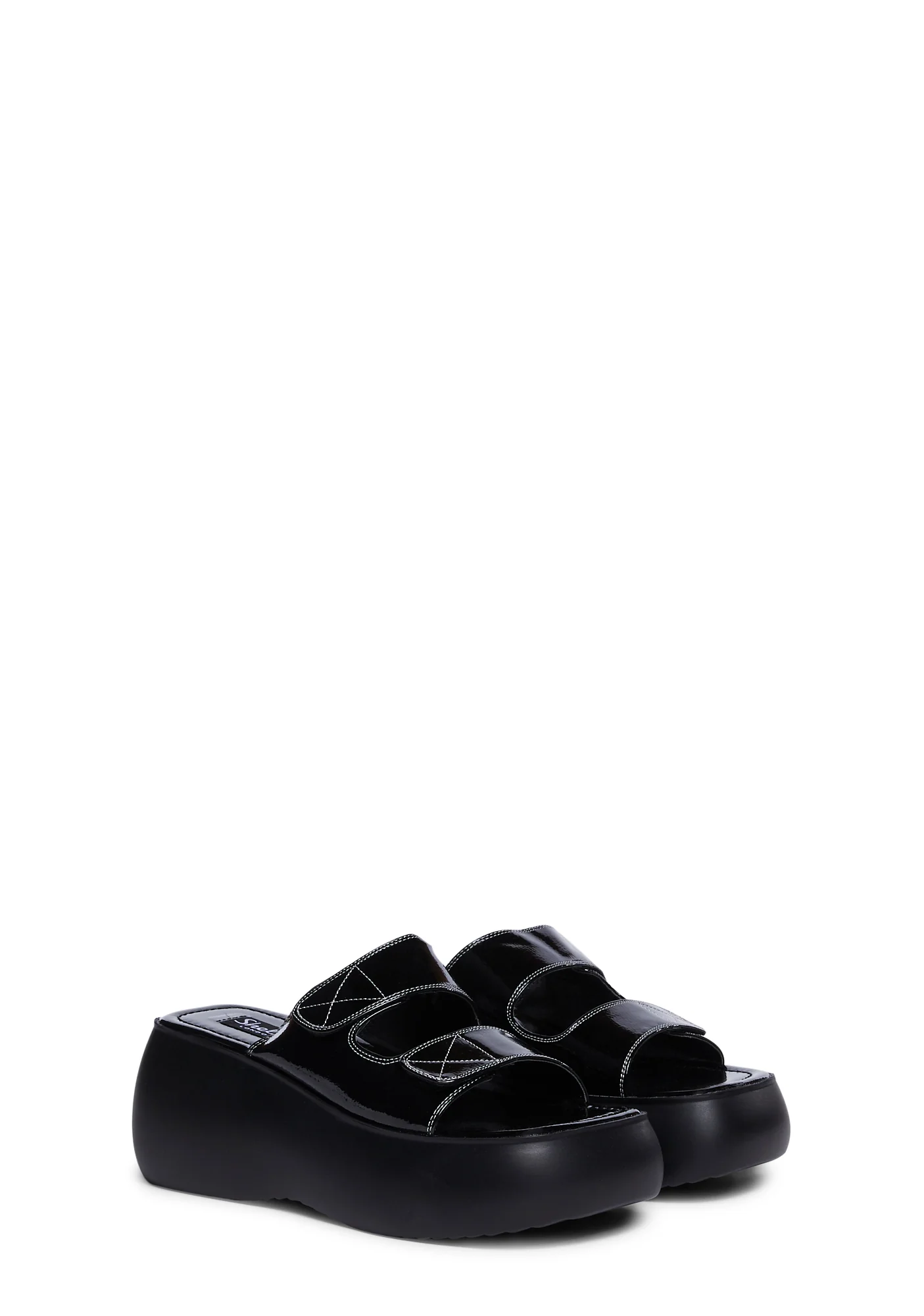 Lola Patent Flatform Wedge Mules - Image 3