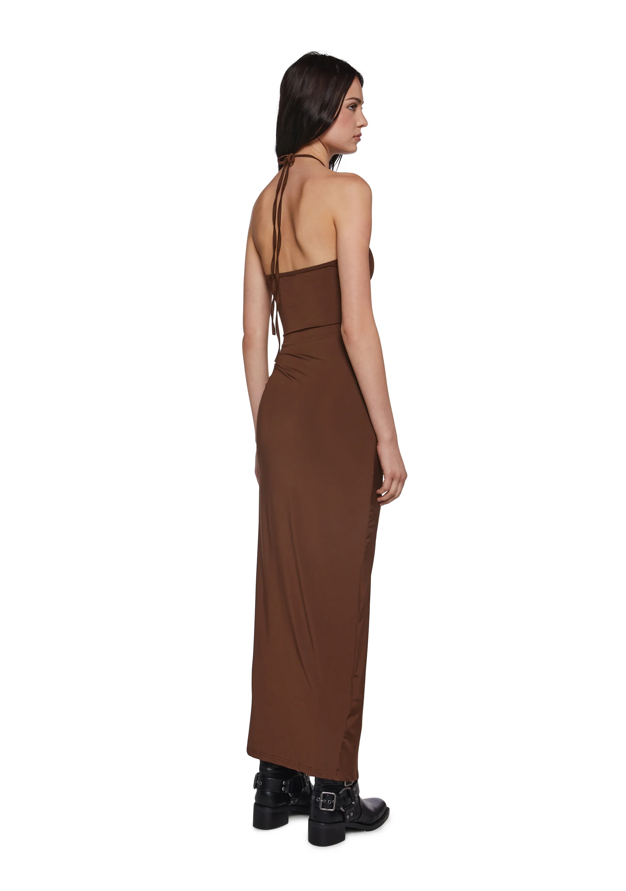 Sensual Mood Maxi Dress - Brown - Image 4