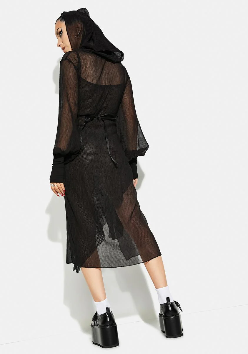 Long Pleated Chiffon Coat - Image 4