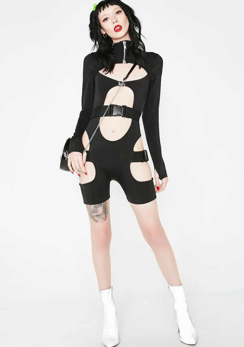 Long Sleeve Zip Front Unitard - Image 5
