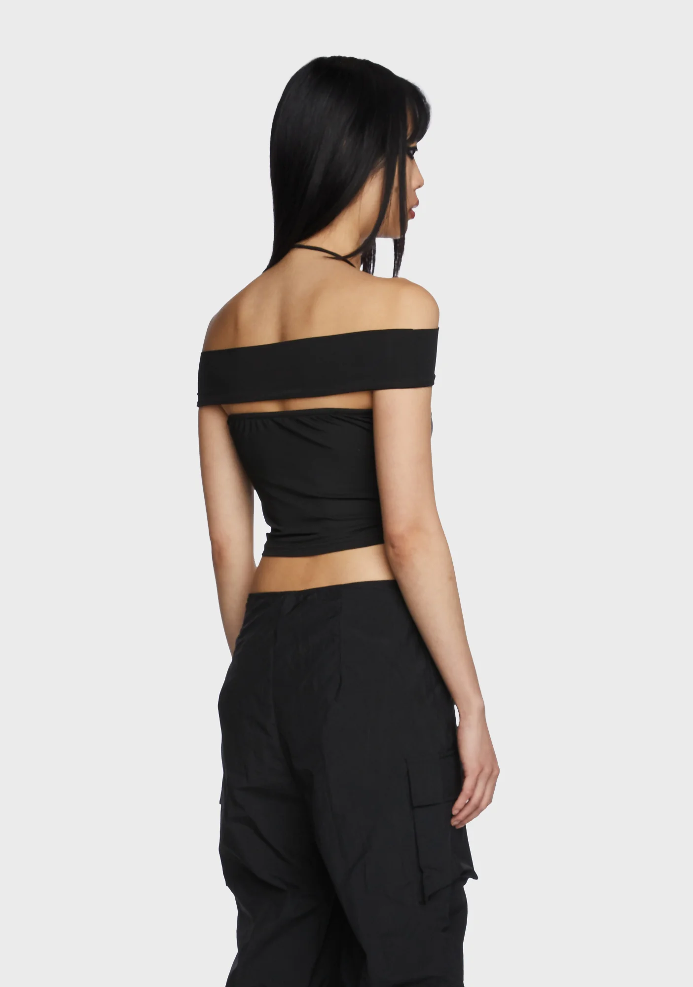 Look Again Crop Top - Black - Image 4