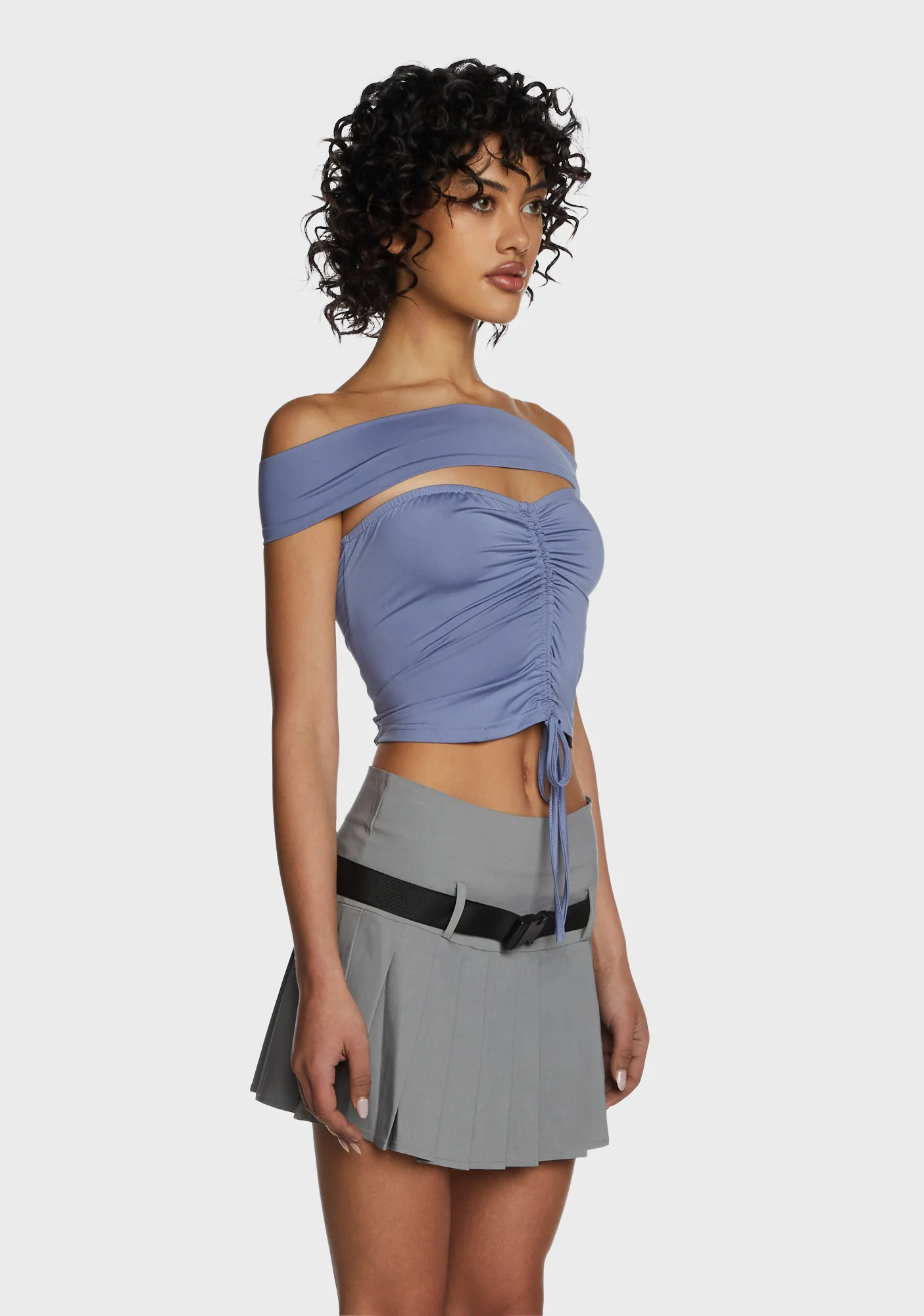 Look Again Crop Top - Gray - Image 4
