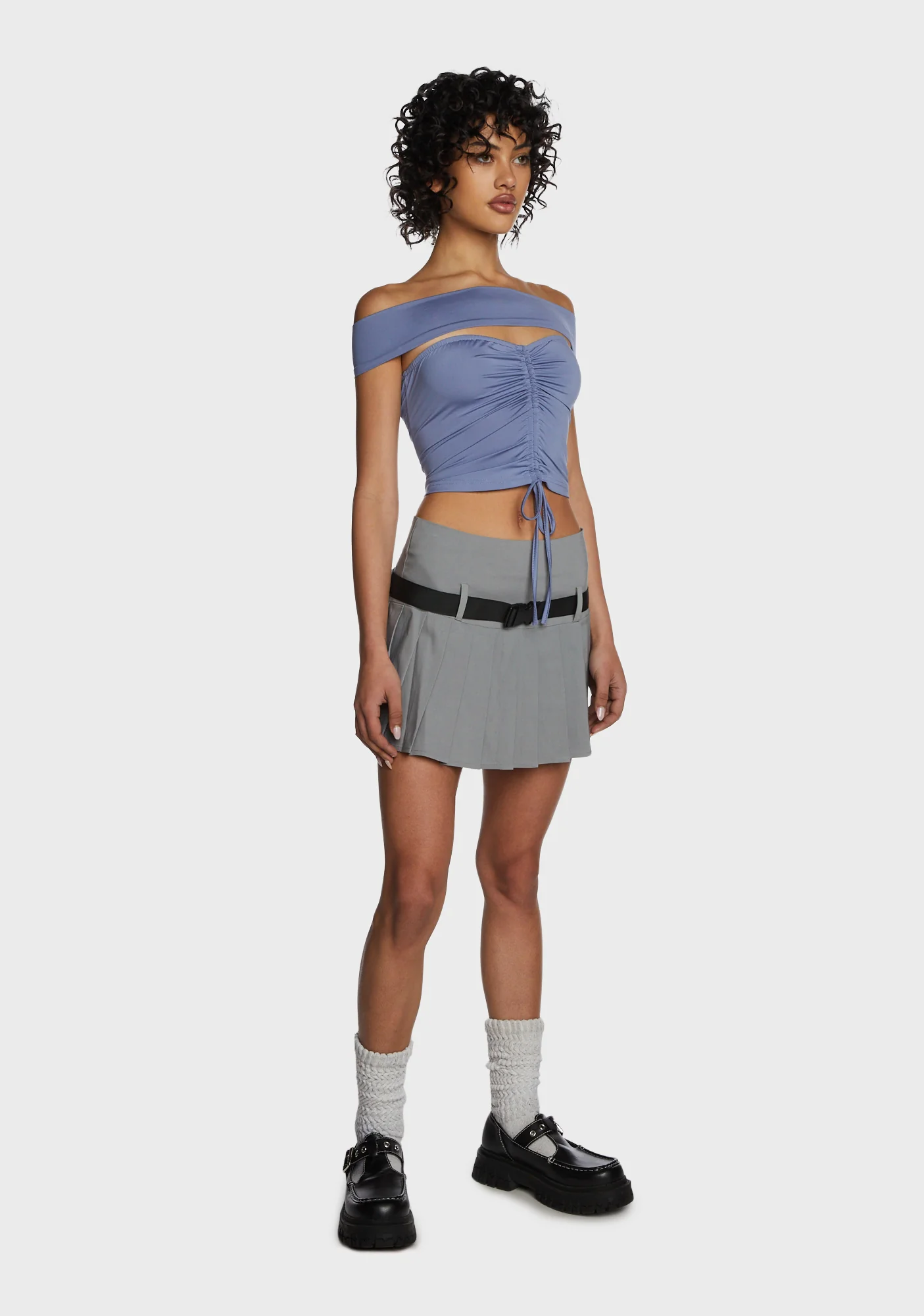 Look Again Crop Top - Gray - Image 5