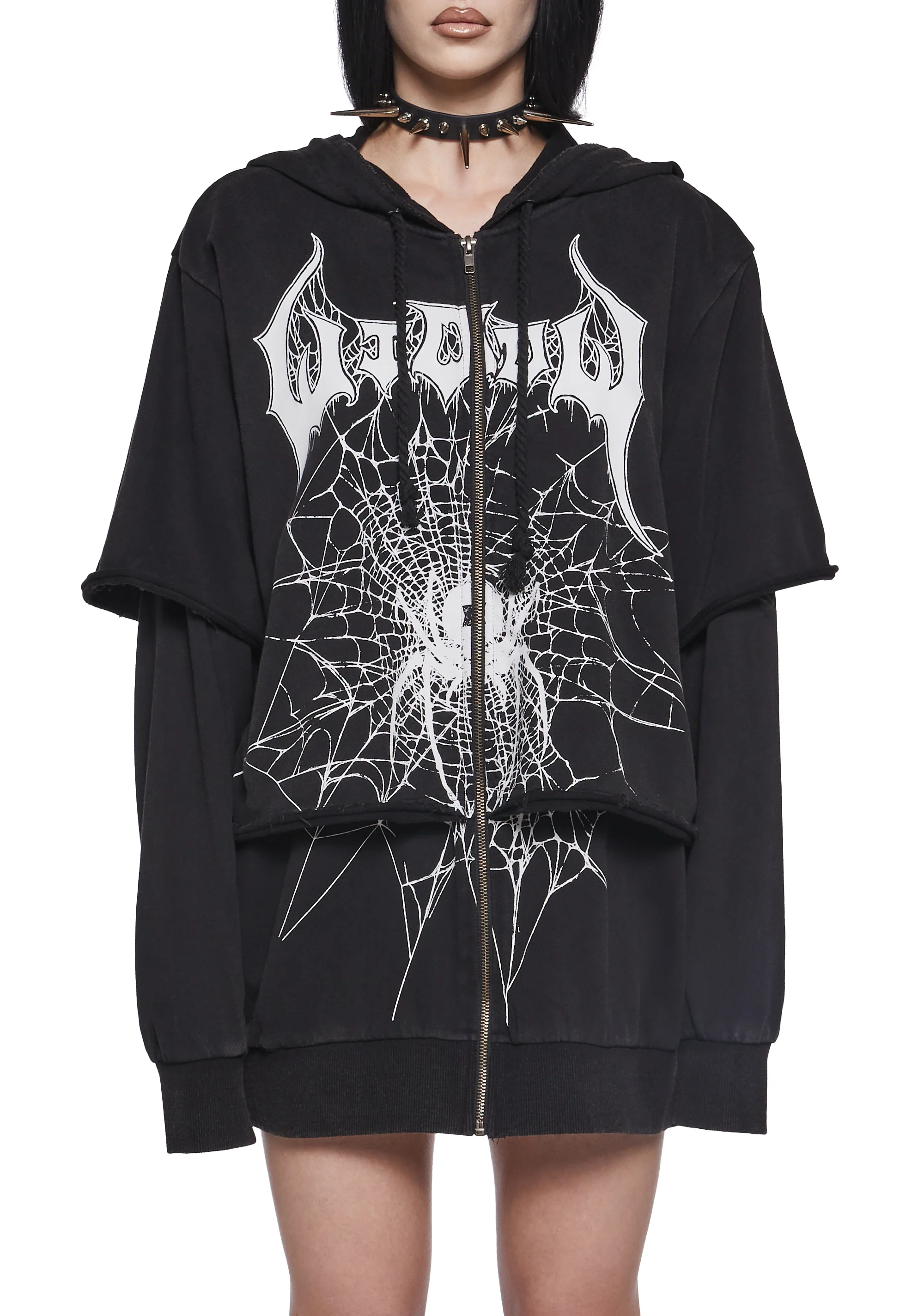 Looming Goth Zip-Up Hoodie - Image 5