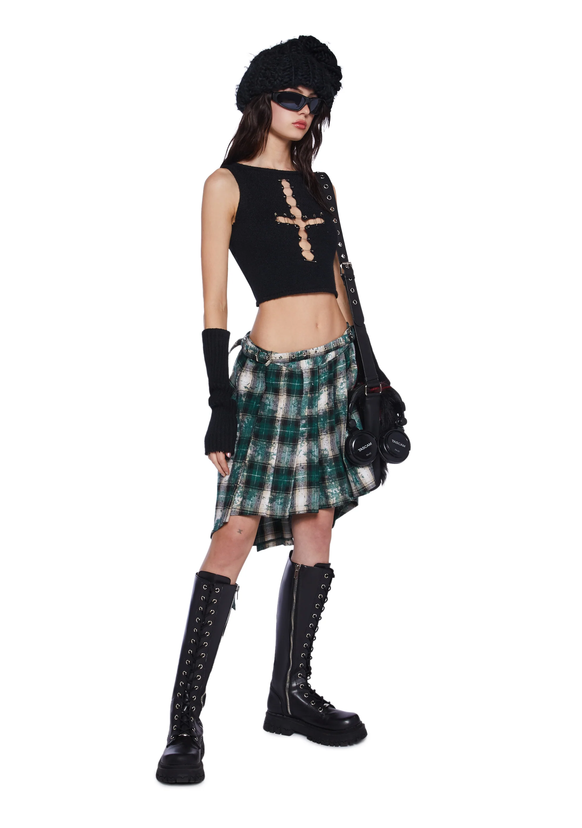 Lore Pleated Tartan Skirt - Image 2