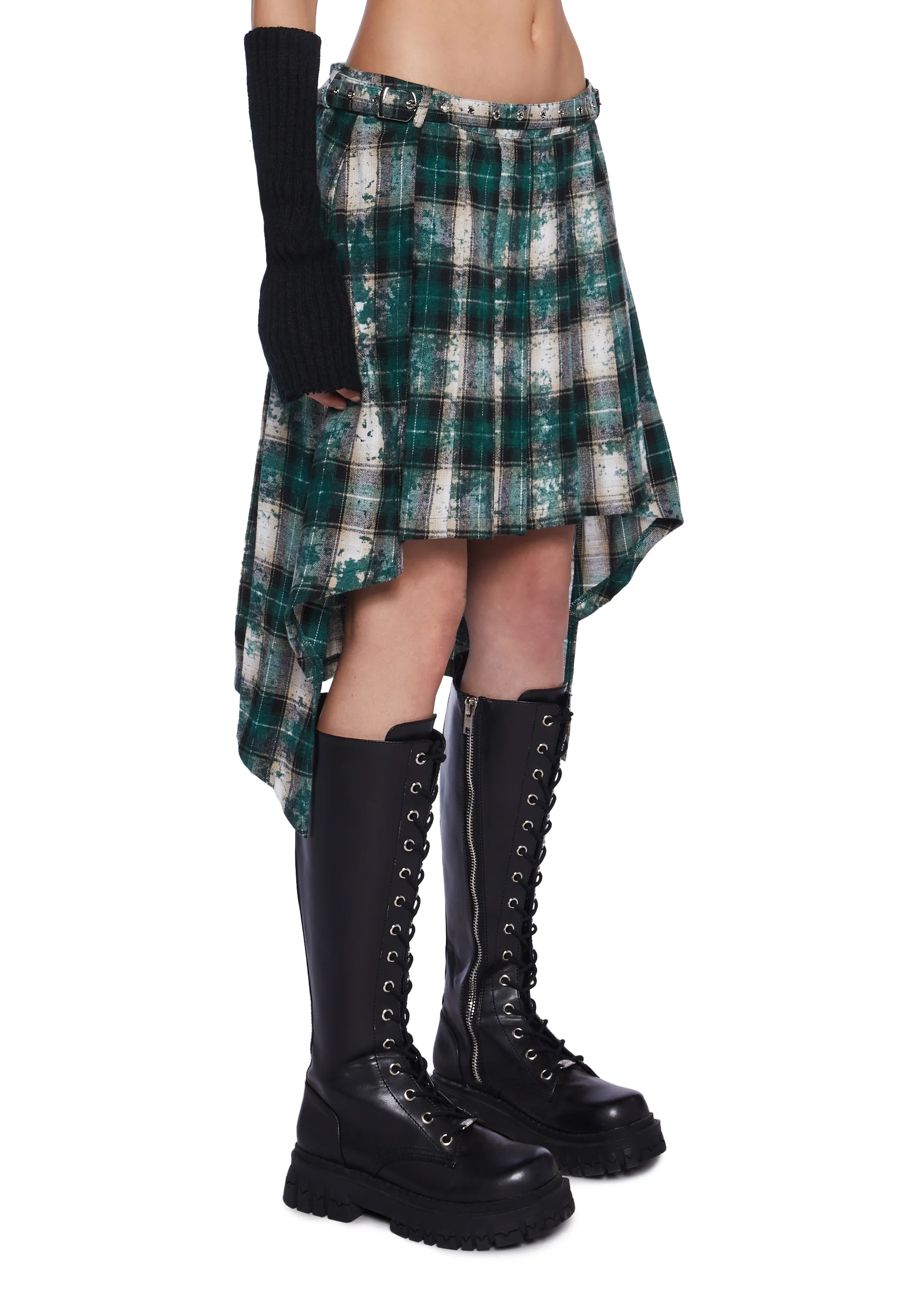Lore Pleated Tartan Skirt - Image 3